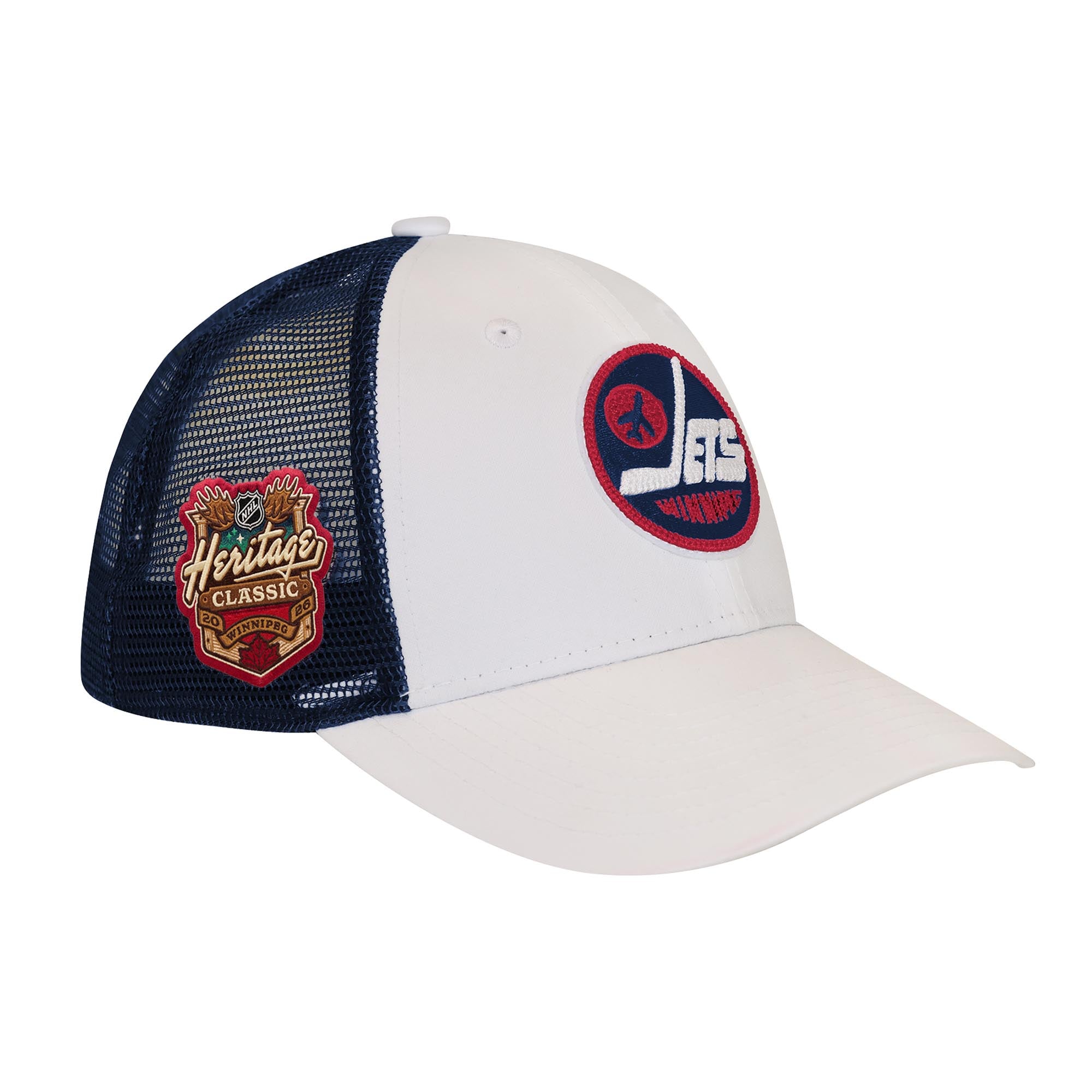 Youth Fanatics  White Winnipeg Jets 2026 NHL Heritage Classic Trucker Adjustable Hat