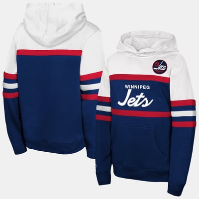 Sweat à capuche bleu marine Mitchell & Ness pour entraîneur-chef des Jets de Winnipeg (jeunes)
