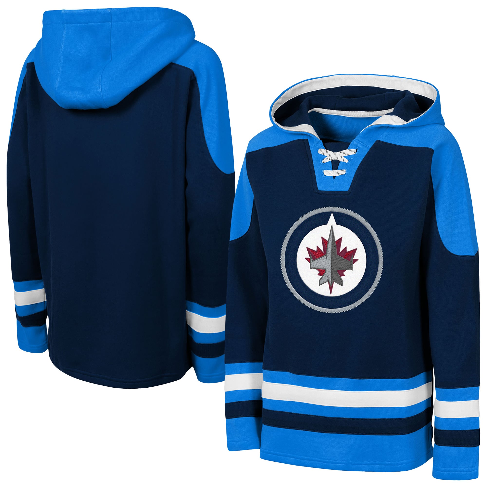 Sweat à capuche lacets Youth Outerstuff Navy Winnipeg Jets Ageless Must Have