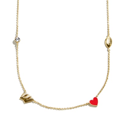Wisconsin Badgers BaubleBar Delicate Spaced Charm Necklace