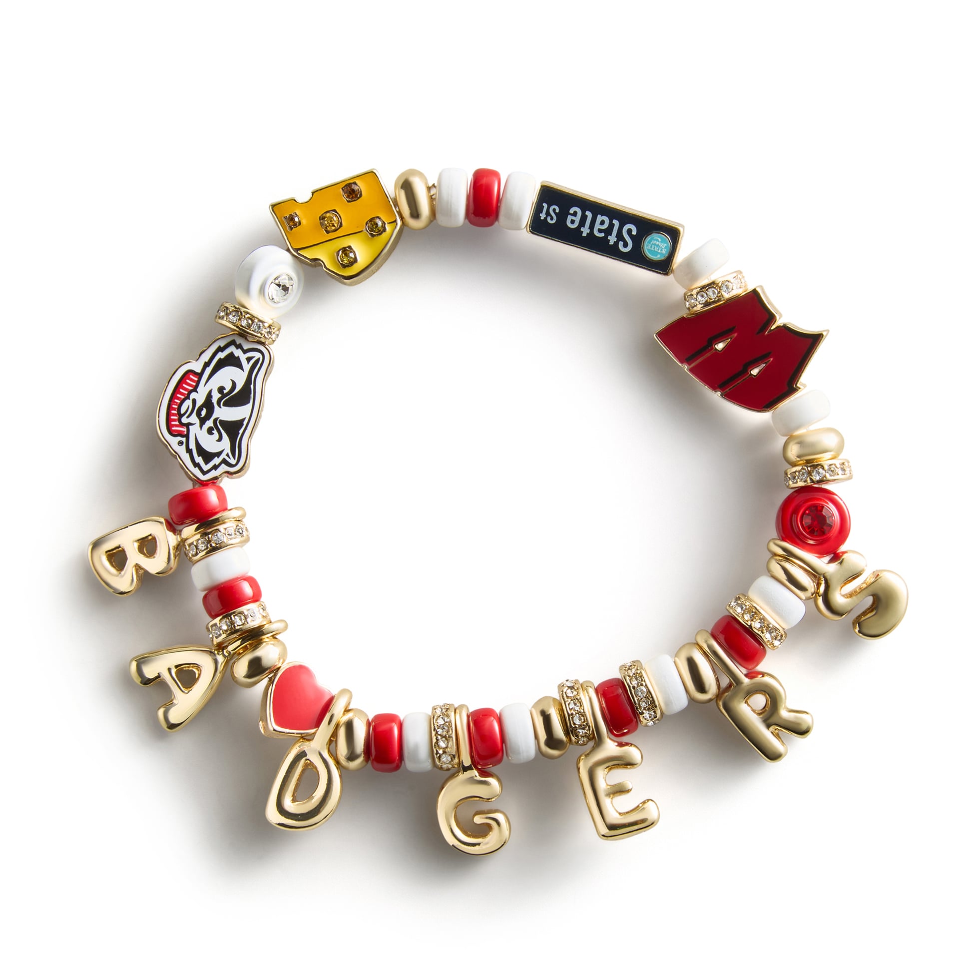 Bracelet BaubleBar à slogan motif Wisconsin Badgers