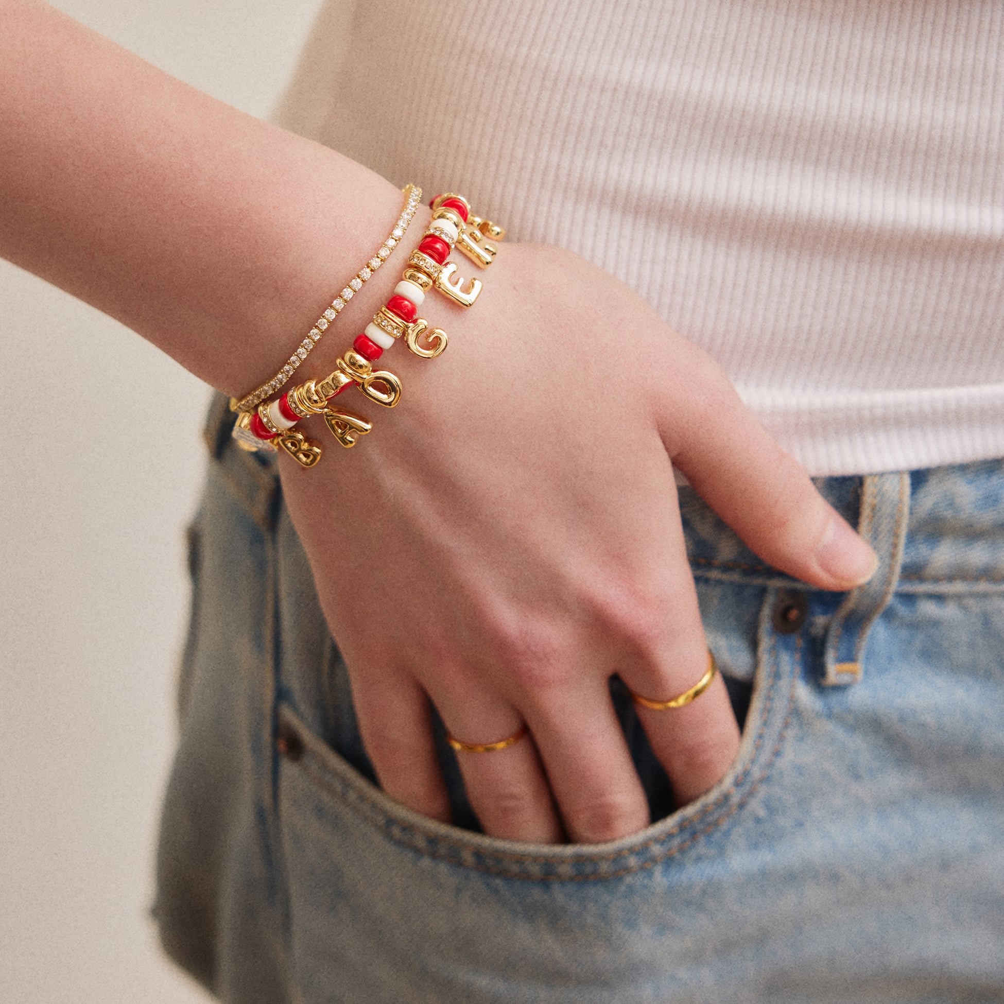Bracelet BaubleBar à slogan motif Wisconsin Badgers