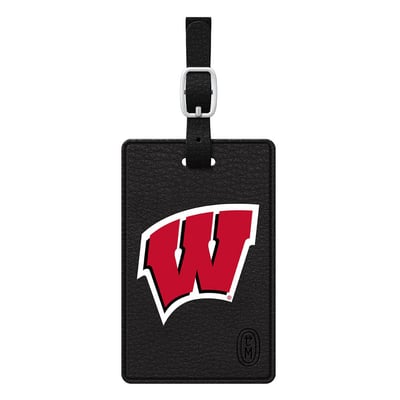 Wisconsin Badgers V2 Black Bag Tag - Black