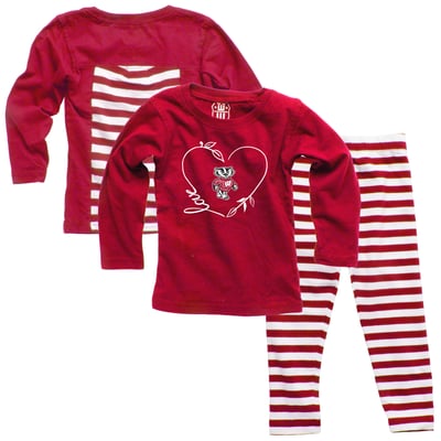 Wisconsin Badgers Wes & Willy Girls Infant Long Sleeve Top and Pant Set - Red
