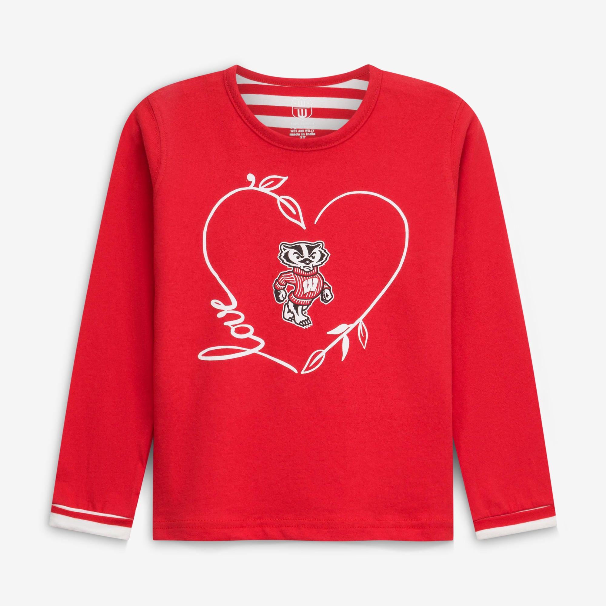 Ensemble 2 pièces pour petites filles Wes & Willy Red Wisconsin Badgers : haut à manches longues et pantalon