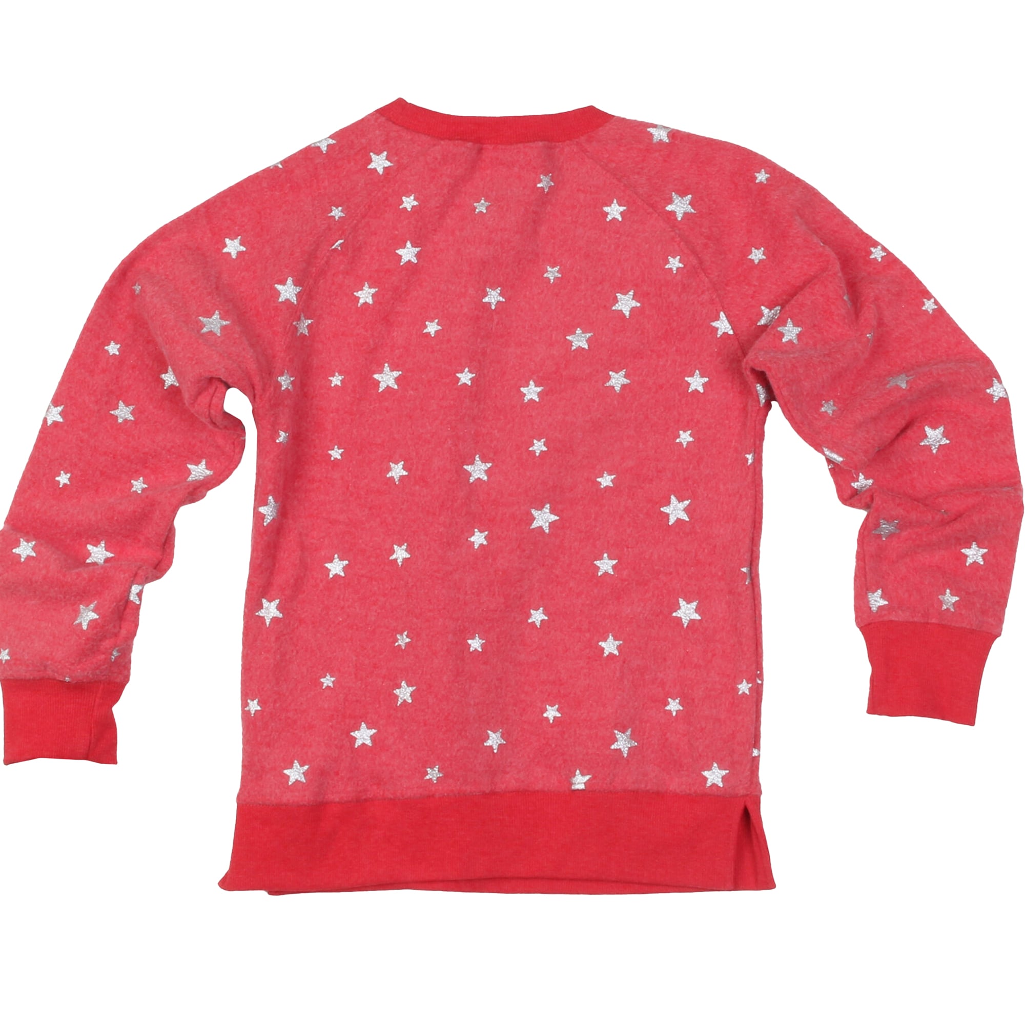Girls Youth Wes & Willy Red Wisconsin Badgers Shimmer Star Reverse Fleece Sweatshirt