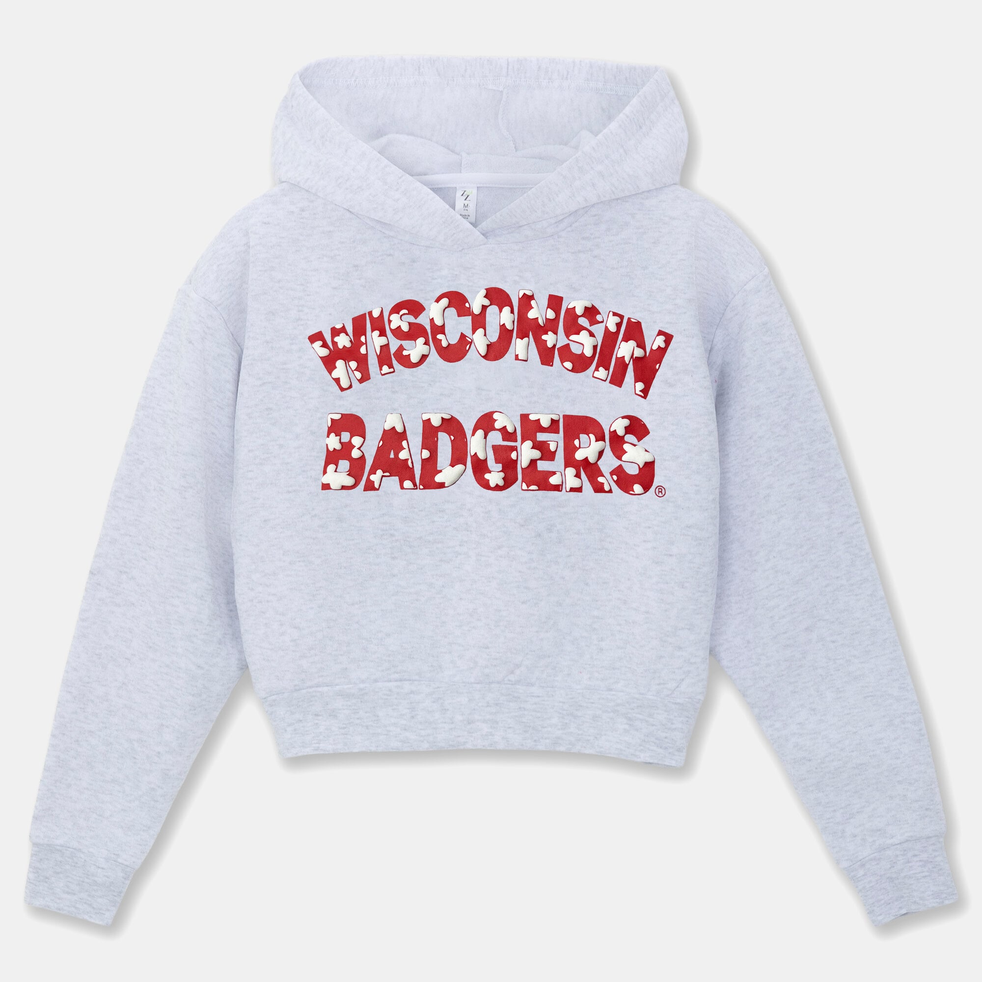 Girls Youth ZooZatz Gray Wisconsin Badgers Cropped Hoodie