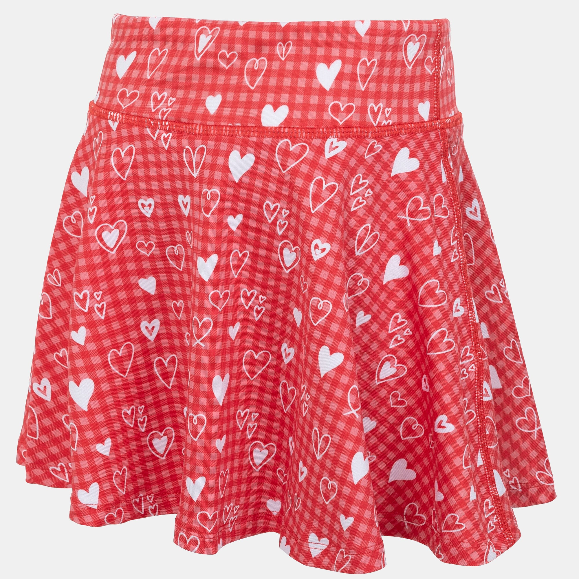 Girls Youth ZooZatz Red Wisconsin Badgers Heart Flowy Skort