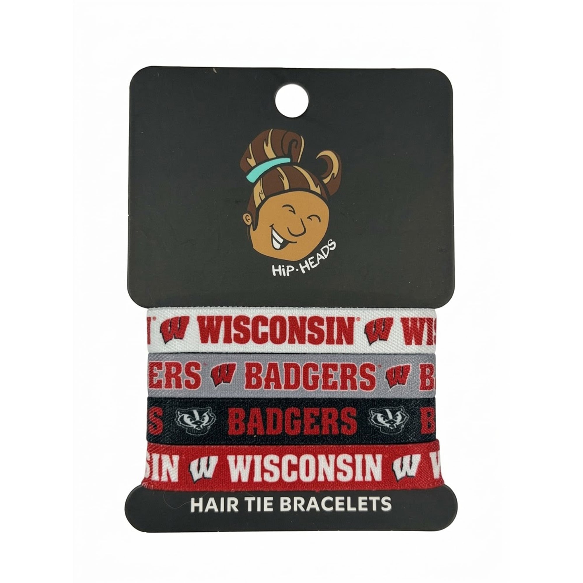 Bracelets élastiques à cheveux Hip Heads Wisconsin Badgers (lot de quatre)