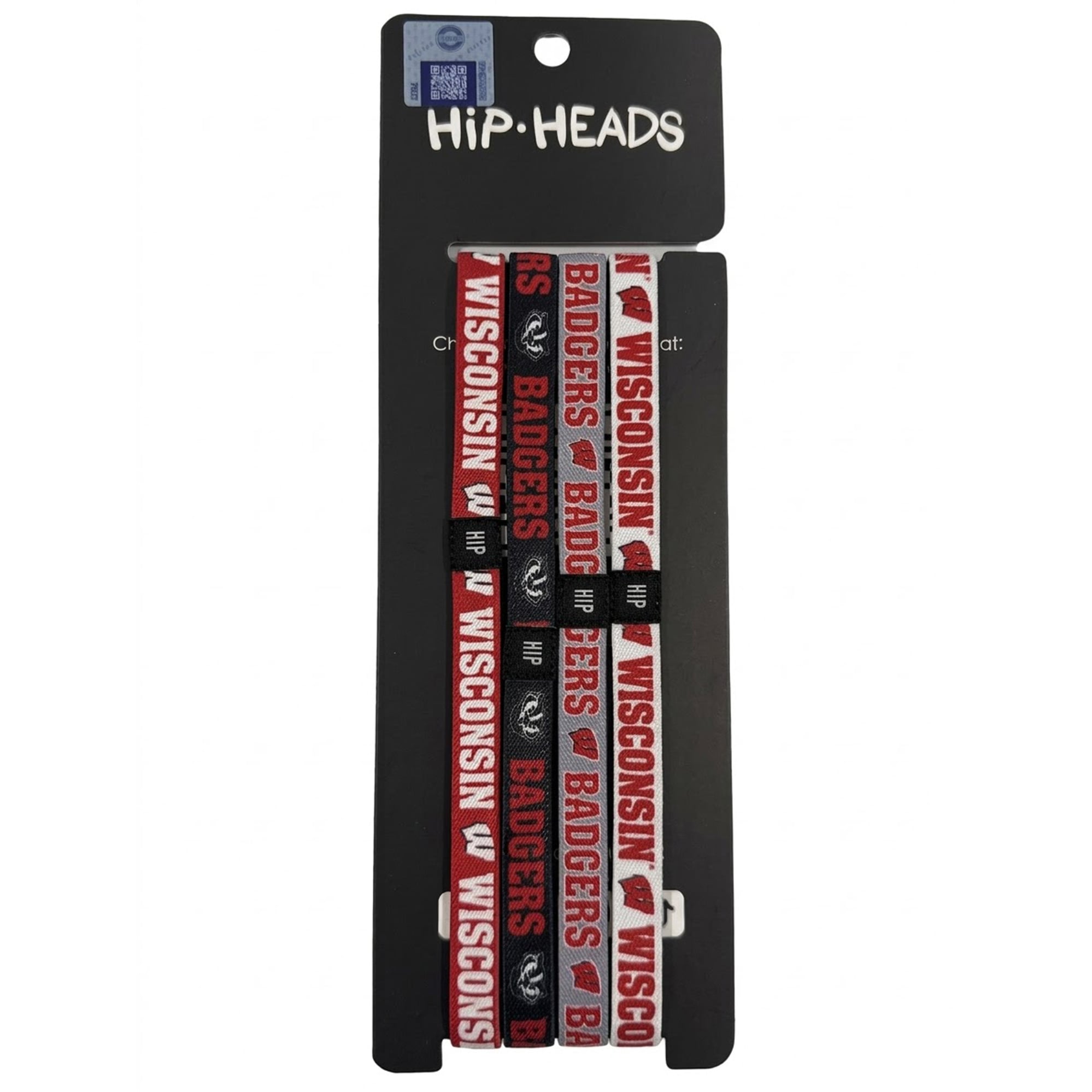 Lot de quatre bandeaux fins Hip Heads Wisconsin Badgers