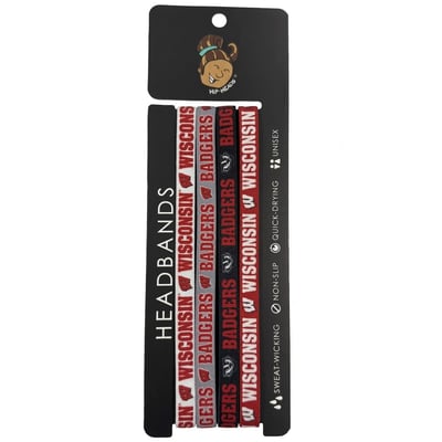  Wisconsin Badgers Hip Heads Four-Pack of Thin Headbands