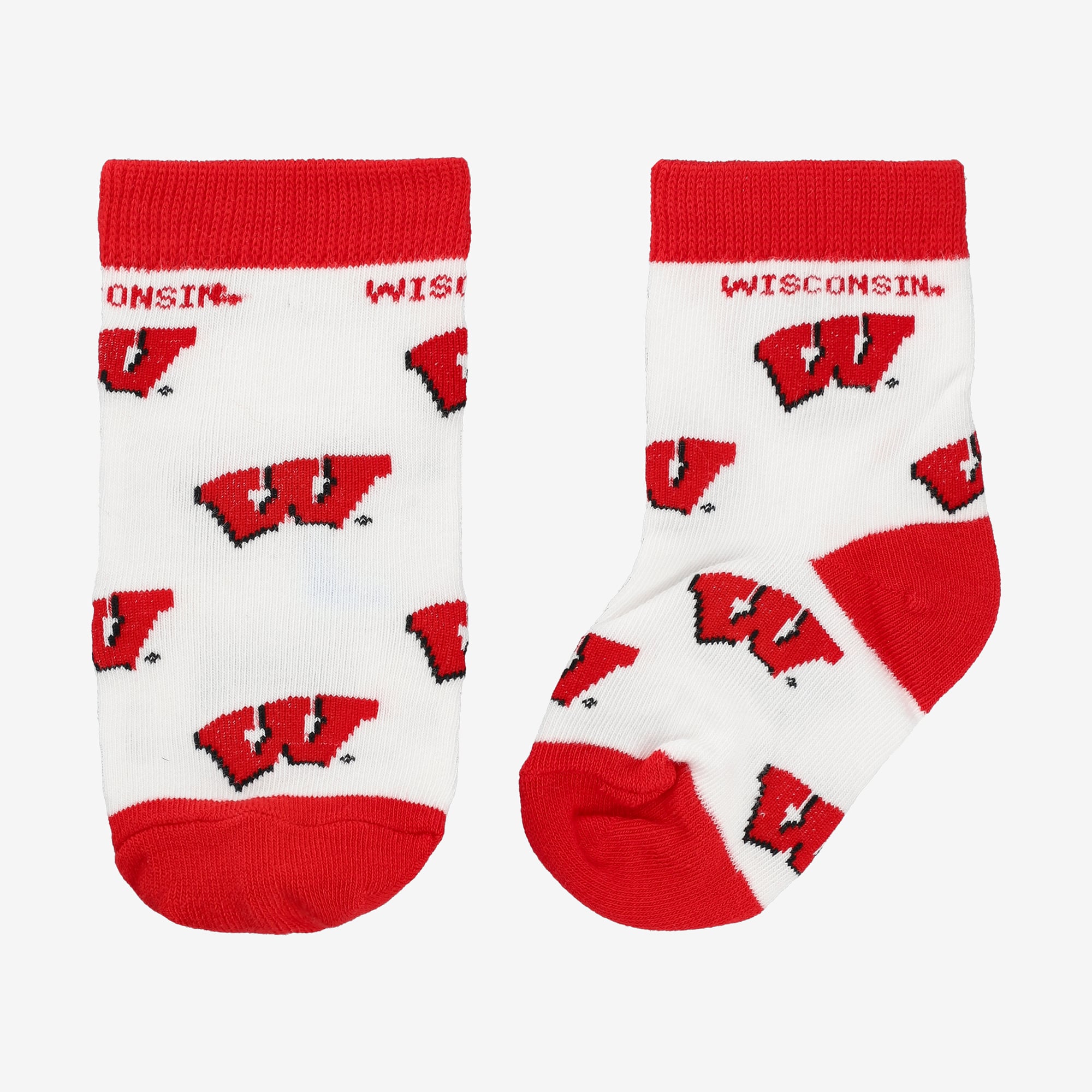 Chaussettes Baby Starter blanches à imprimé intégral Wisconsin Badgers