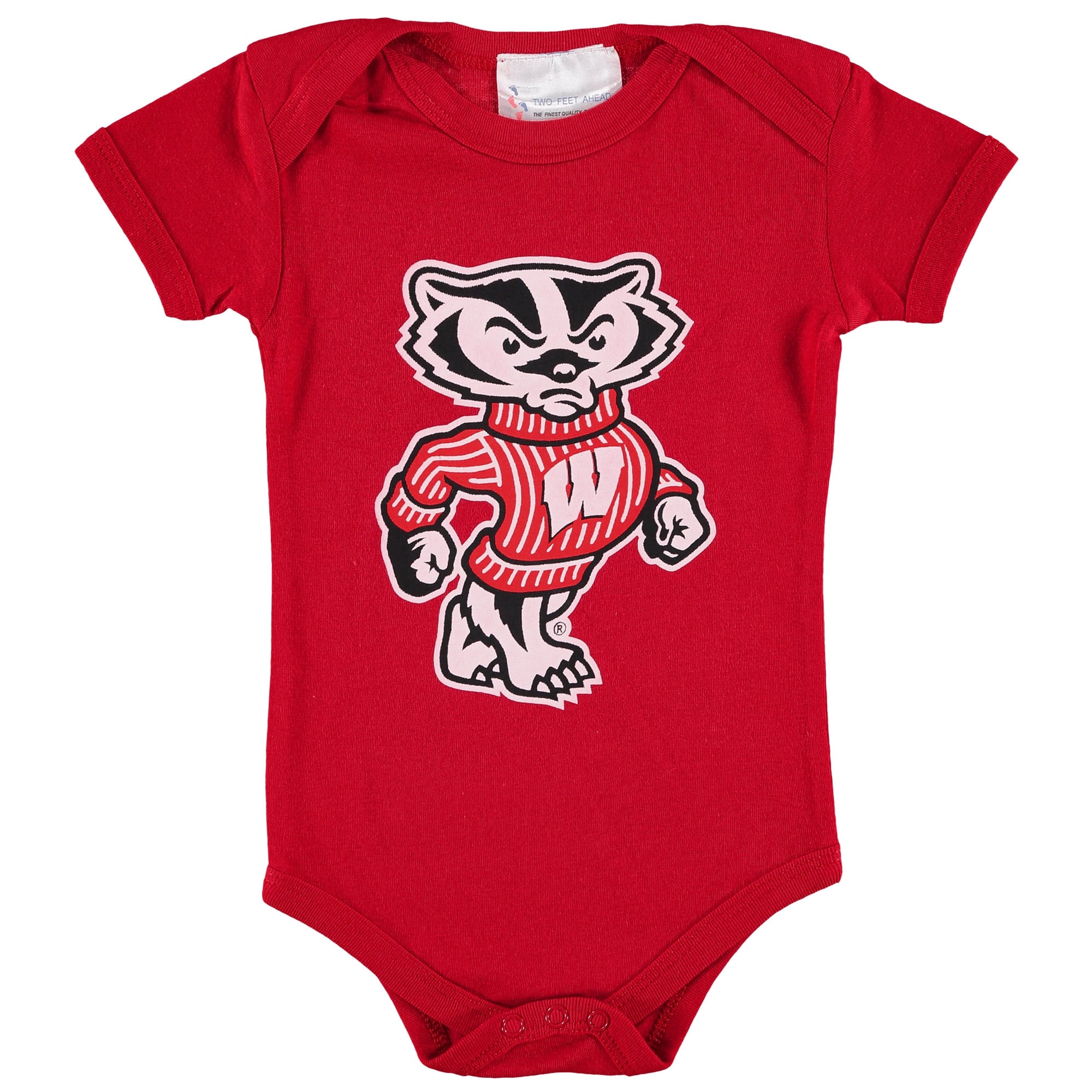 Body bébé Two Feet Ahead rouge Wisconsin Badgers à grand logo