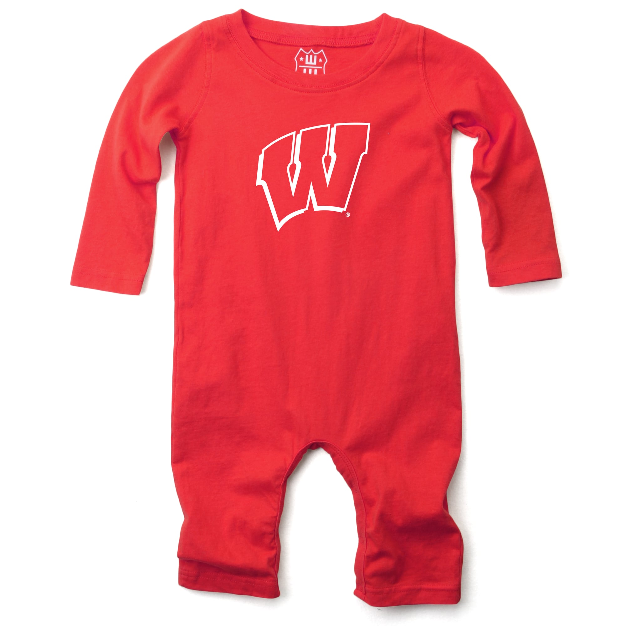 Infant Wes & Willy Red Wisconsin Badgers Long Sleeve Romper
