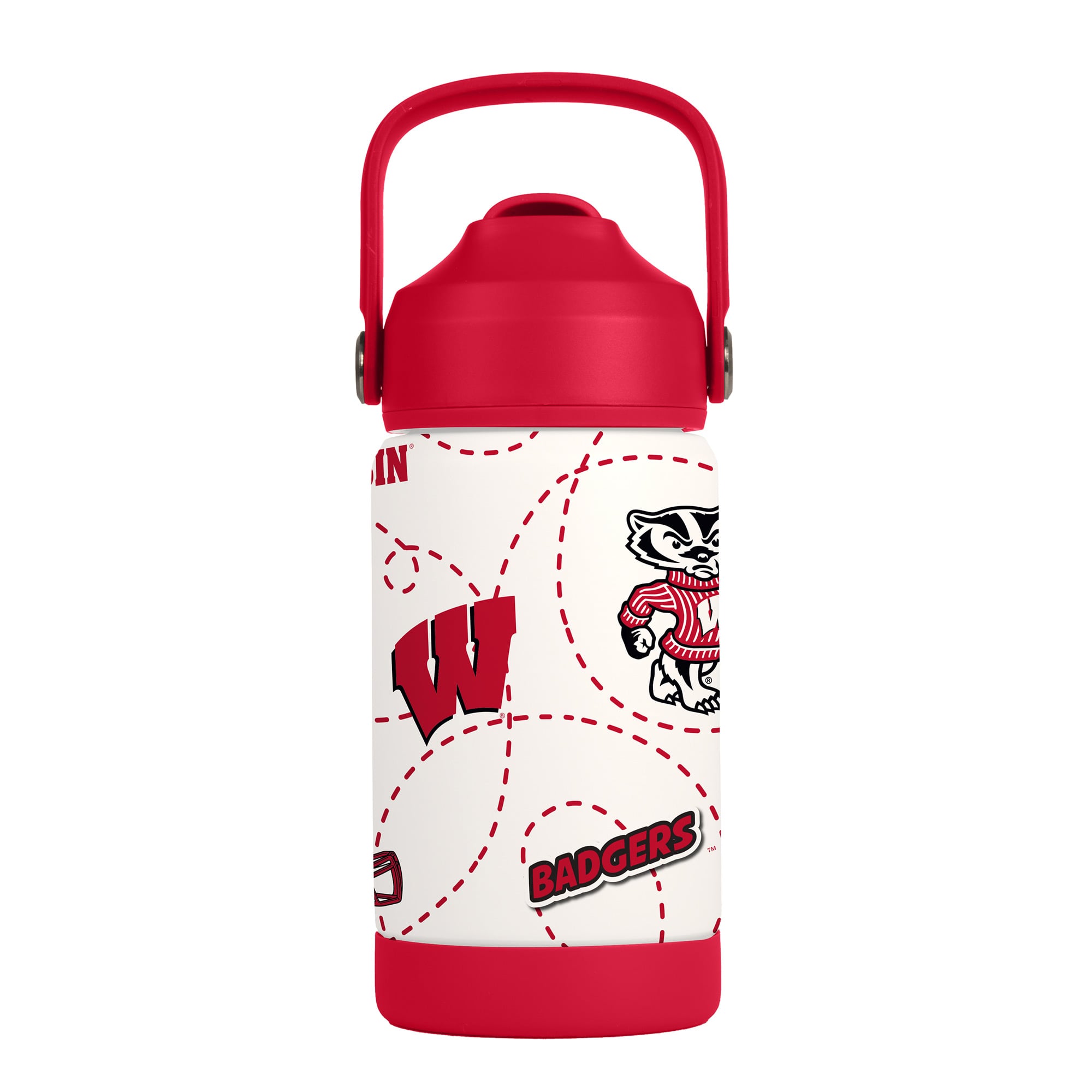 Bouteille de 35 cl des Wisconsin Badgers, logo de la marque
