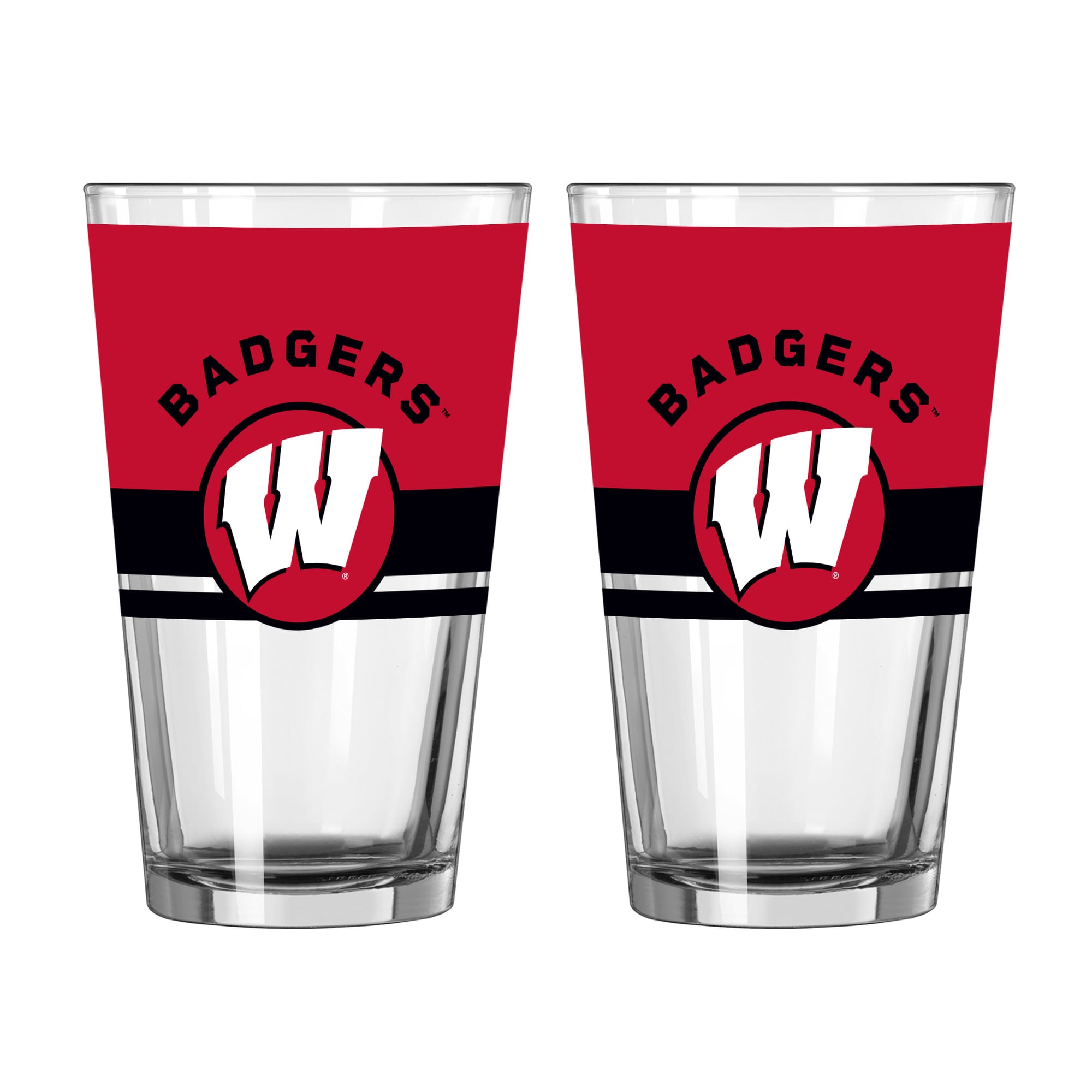 Ensemble de deux verres à bière Horizon de 473 ml (16 oz) Logo Brands Wisconsin Badgers