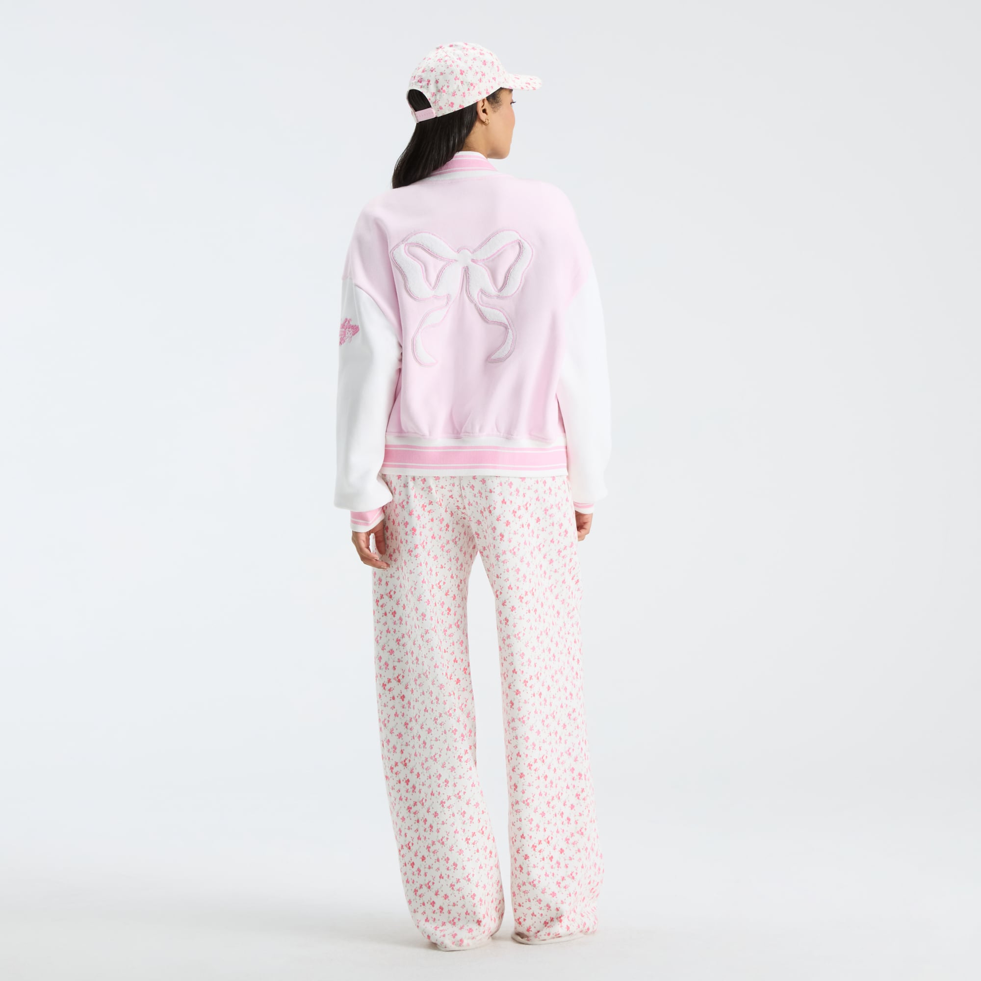 Veste universitaire rose à boutons-pression LoveShackFancy pour femme