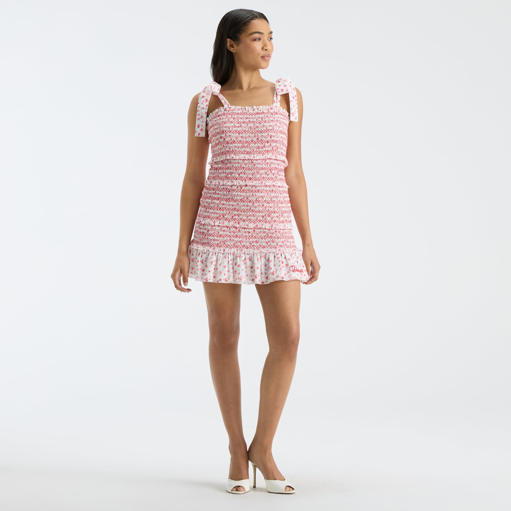 LoveShackFancy Women's Red Wisconsin Badgers Belle Smocked Dress
