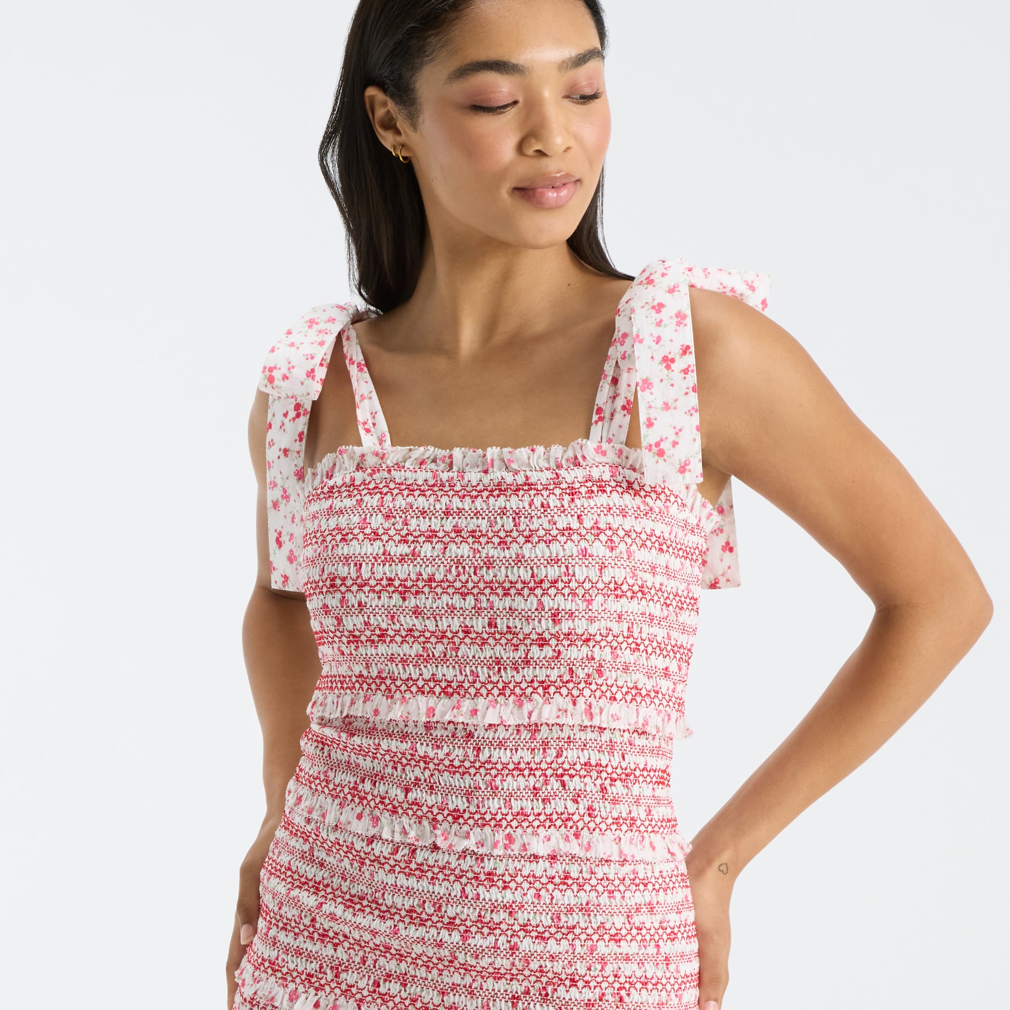 LoveShackFancy Women's Red Wisconsin Badgers Belle Smocked Dress