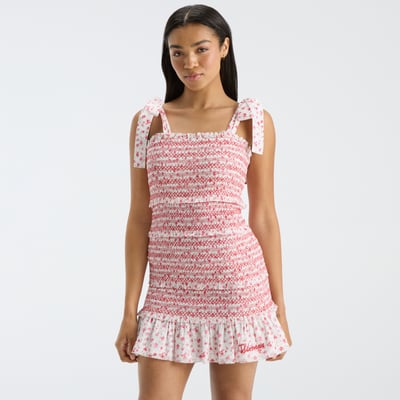 LoveShackFancy Wisconsin Badgers Women's Belle Smocked Dress - Red