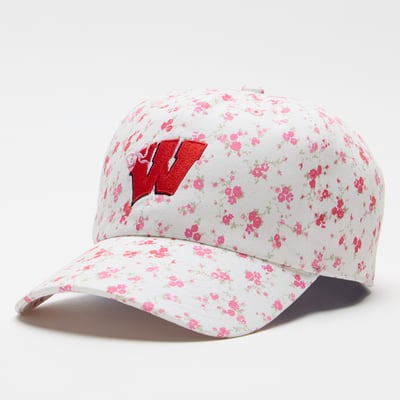 LoveShackFancy Wisconsin Badgers Women's Floral Adjustable Hat - White