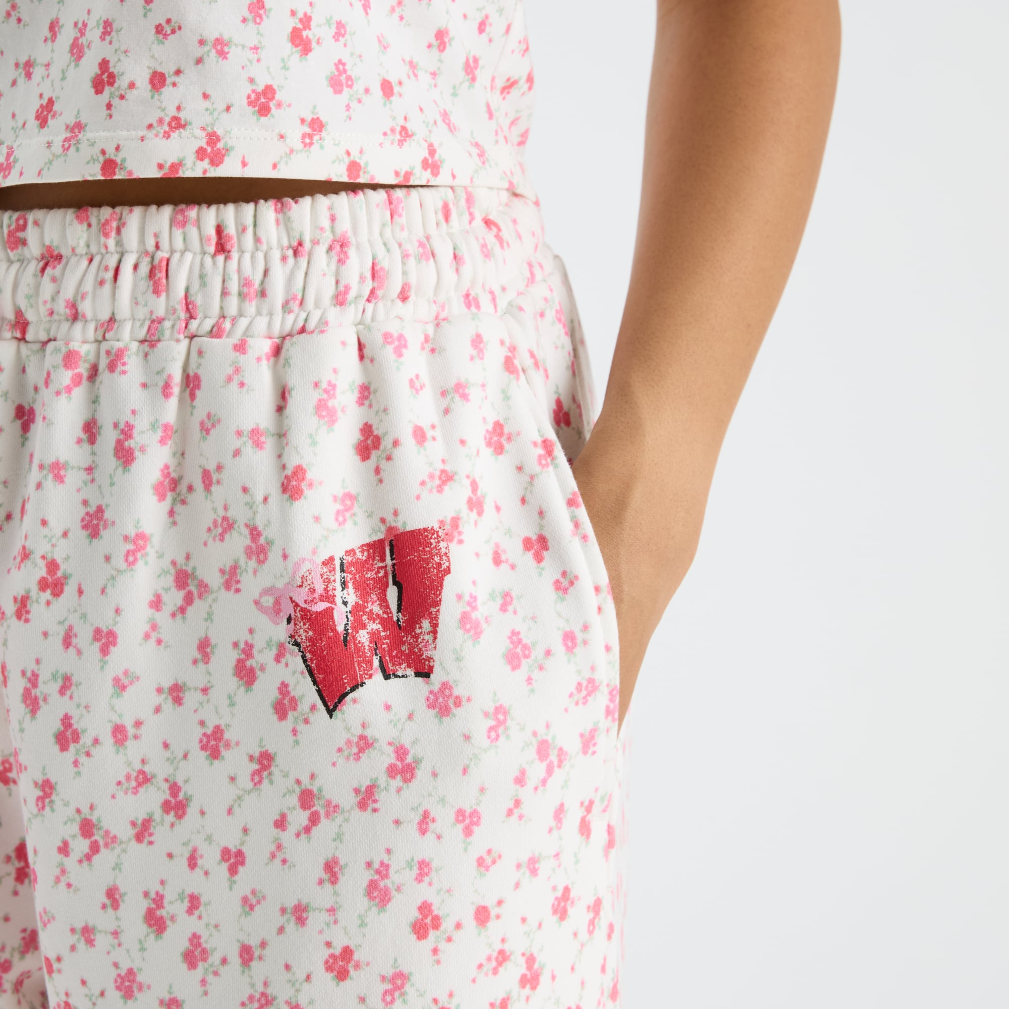 LoveShackFancy Women's White Wisconsin Badgers Ilyra Sweatpants