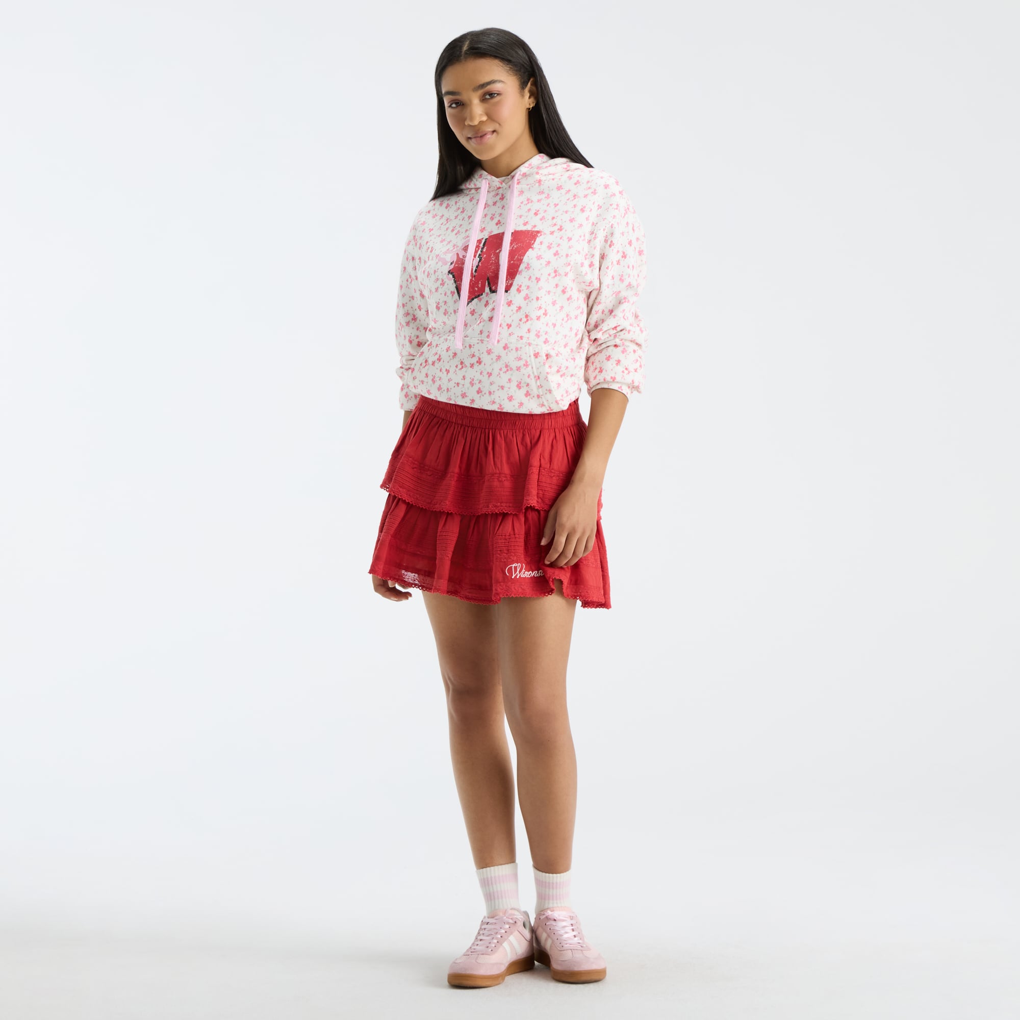Sweat à capuche blanc LoveShackFancy pour femme, Wisconsin Badgers Nacova