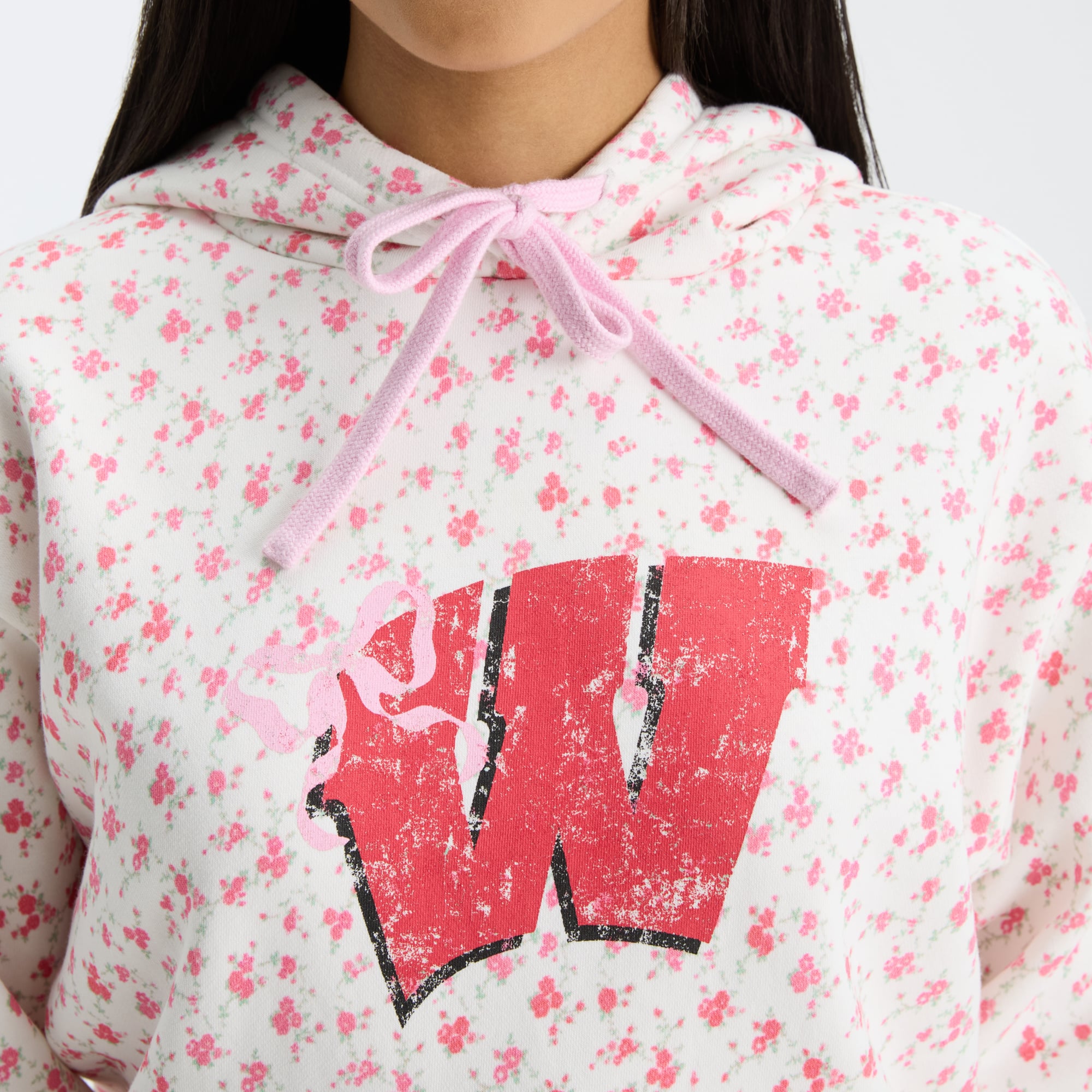 Sweat à capuche blanc LoveShackFancy pour femme, Wisconsin Badgers Nacova