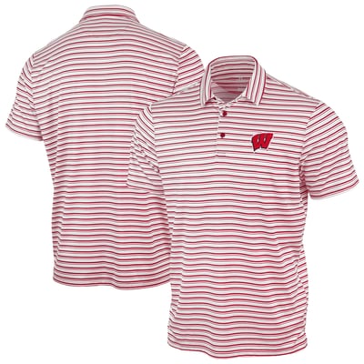 Wisconsin Badgers Antigua Space Stripe Polo - Red