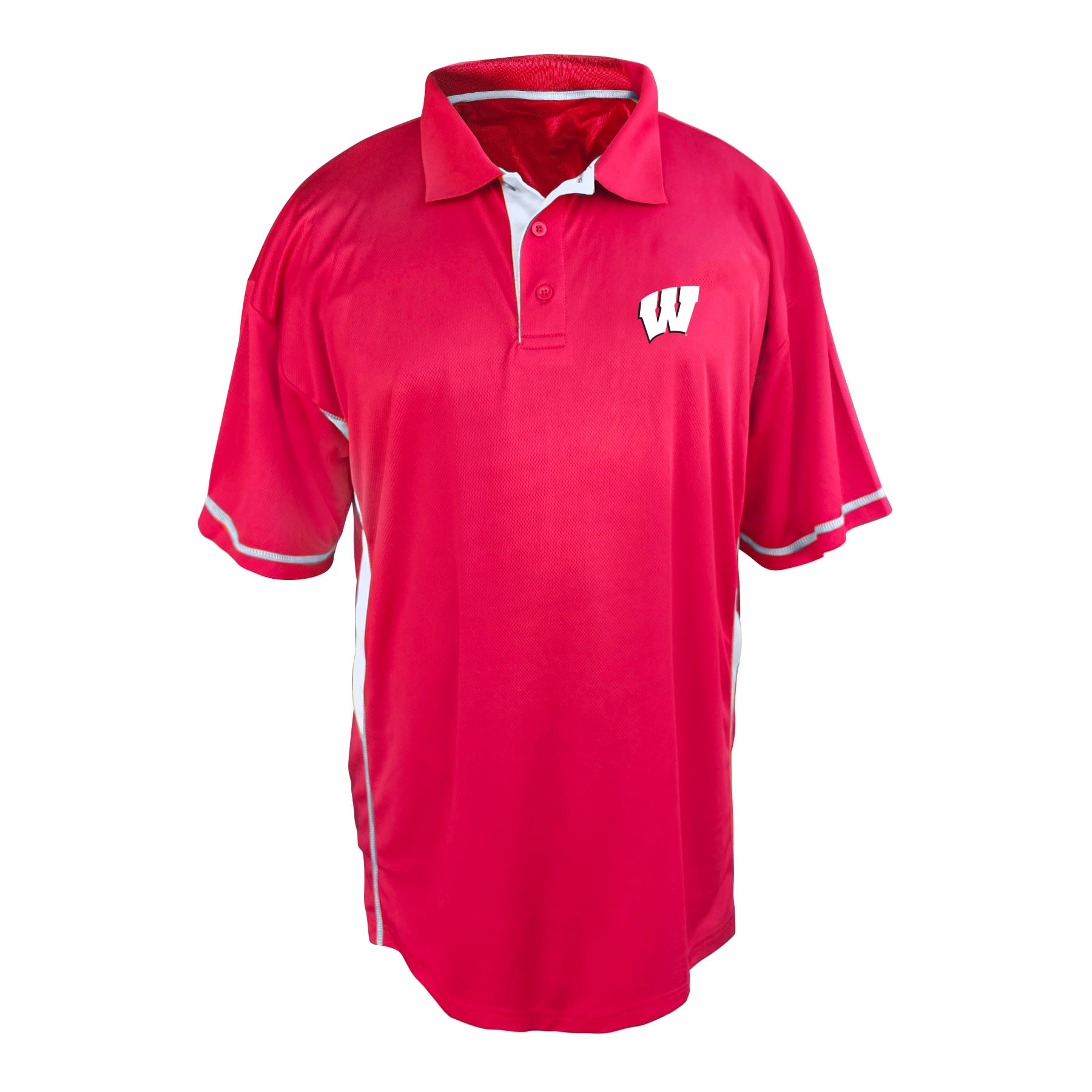 Polo à empiècements bicolores rouges Wisconsin Badgers pour hommes grandes tailles