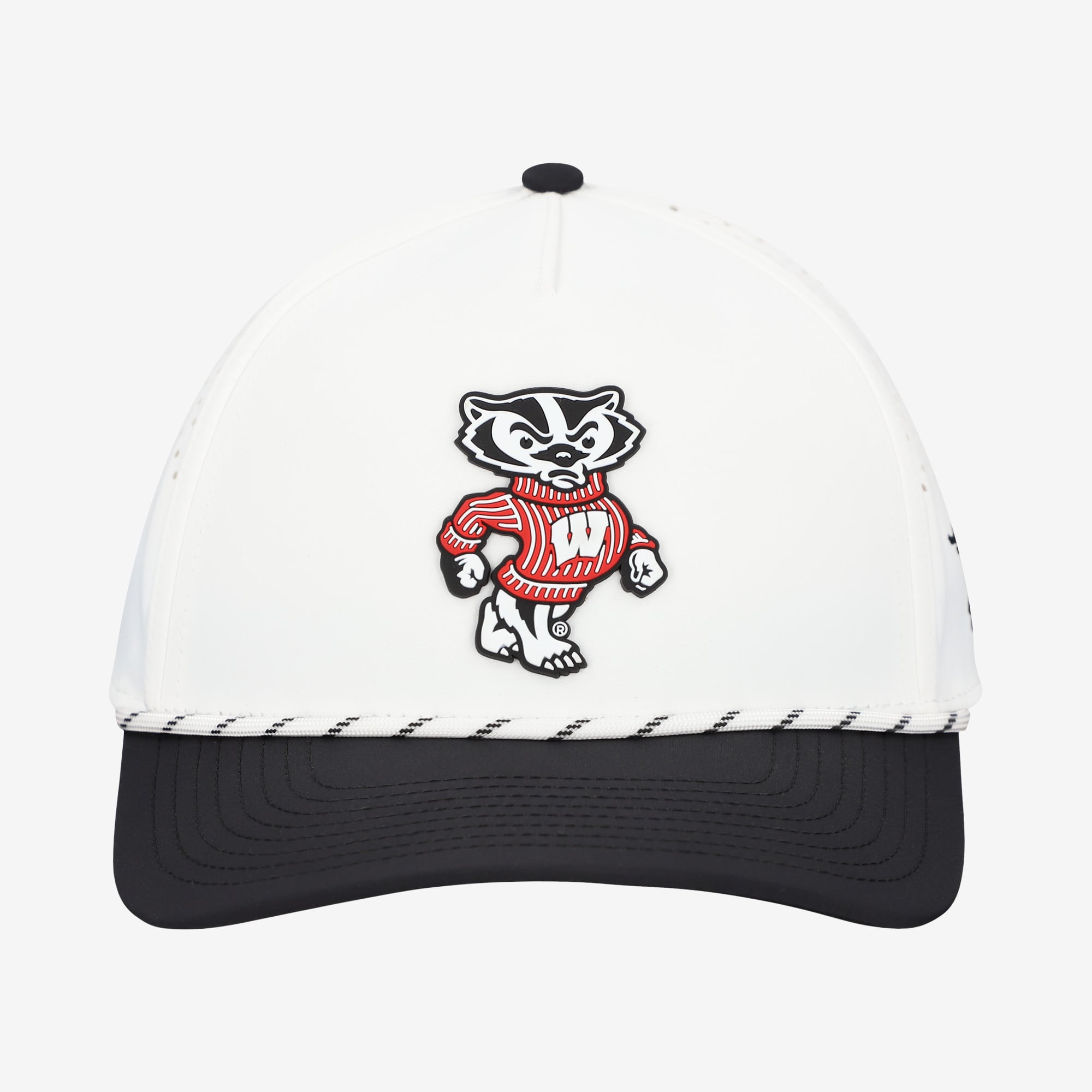 Men's Branded Bills White/Black Wisconsin Badgers Classic Adjustable Rope Hat