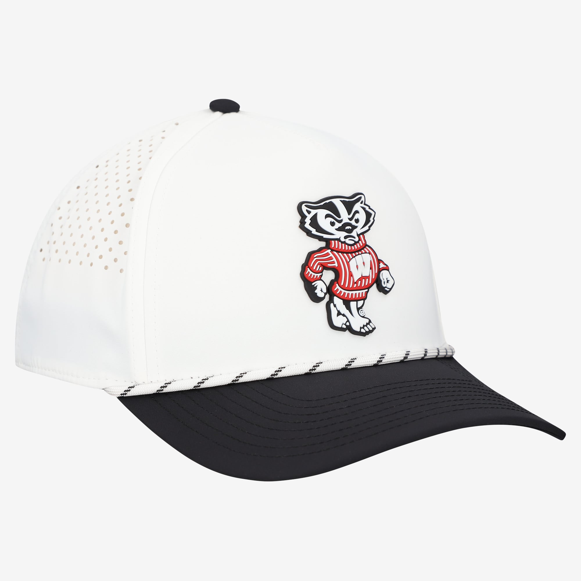 Men's Branded Bills White/Black Wisconsin Badgers Classic Adjustable Rope Hat