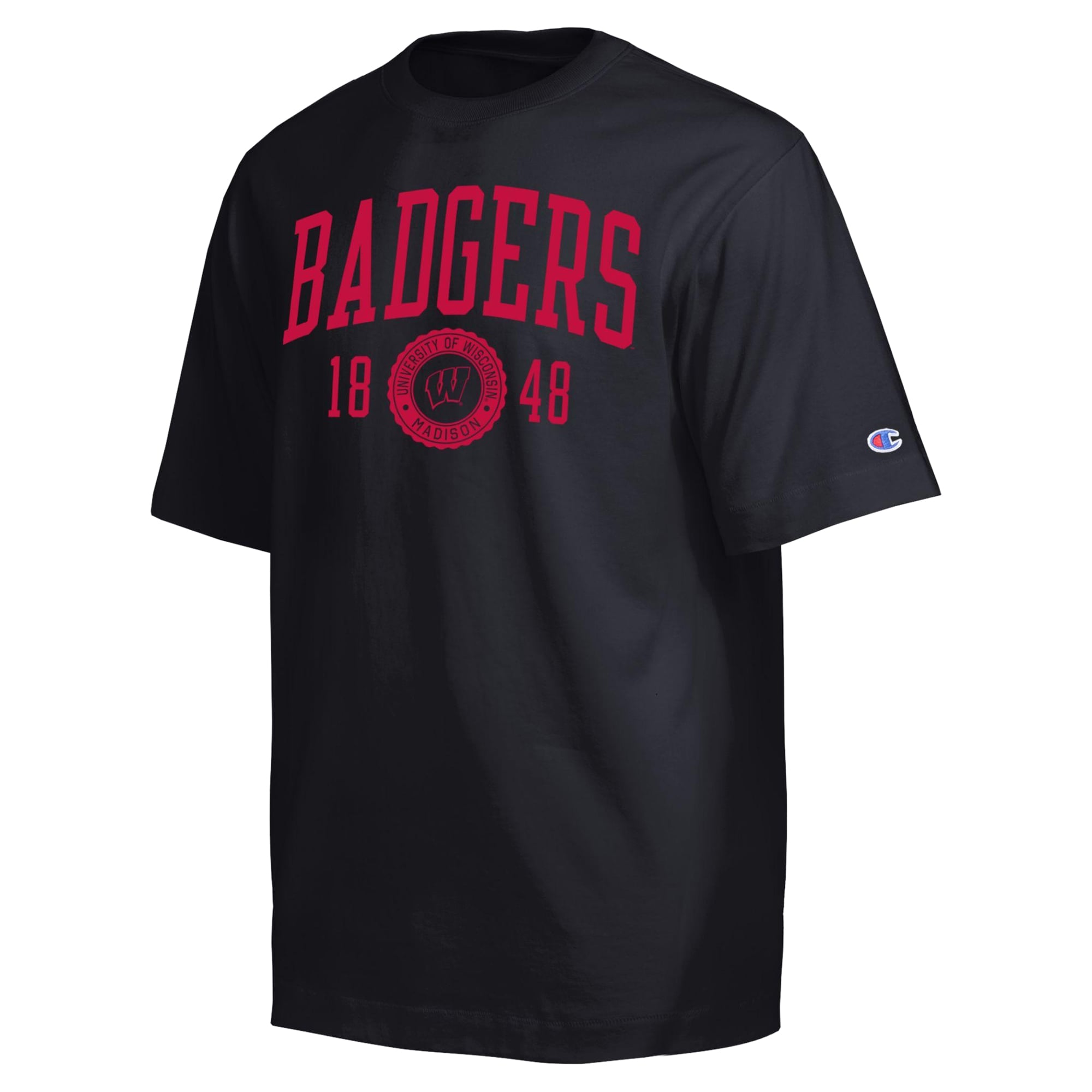 Men's Champion  Black Wisconsin Badgers Established Tradition Heavyweight T-Shirt