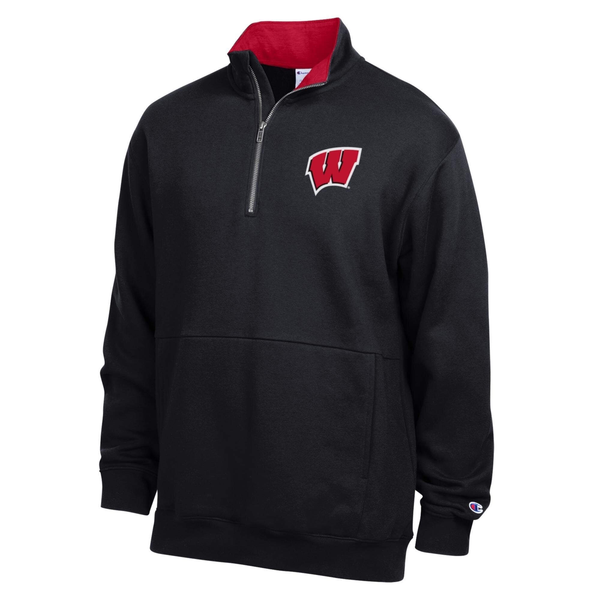 Men's Champion Wisconsin Badgers Fleece Quarter-Zip Pullover
