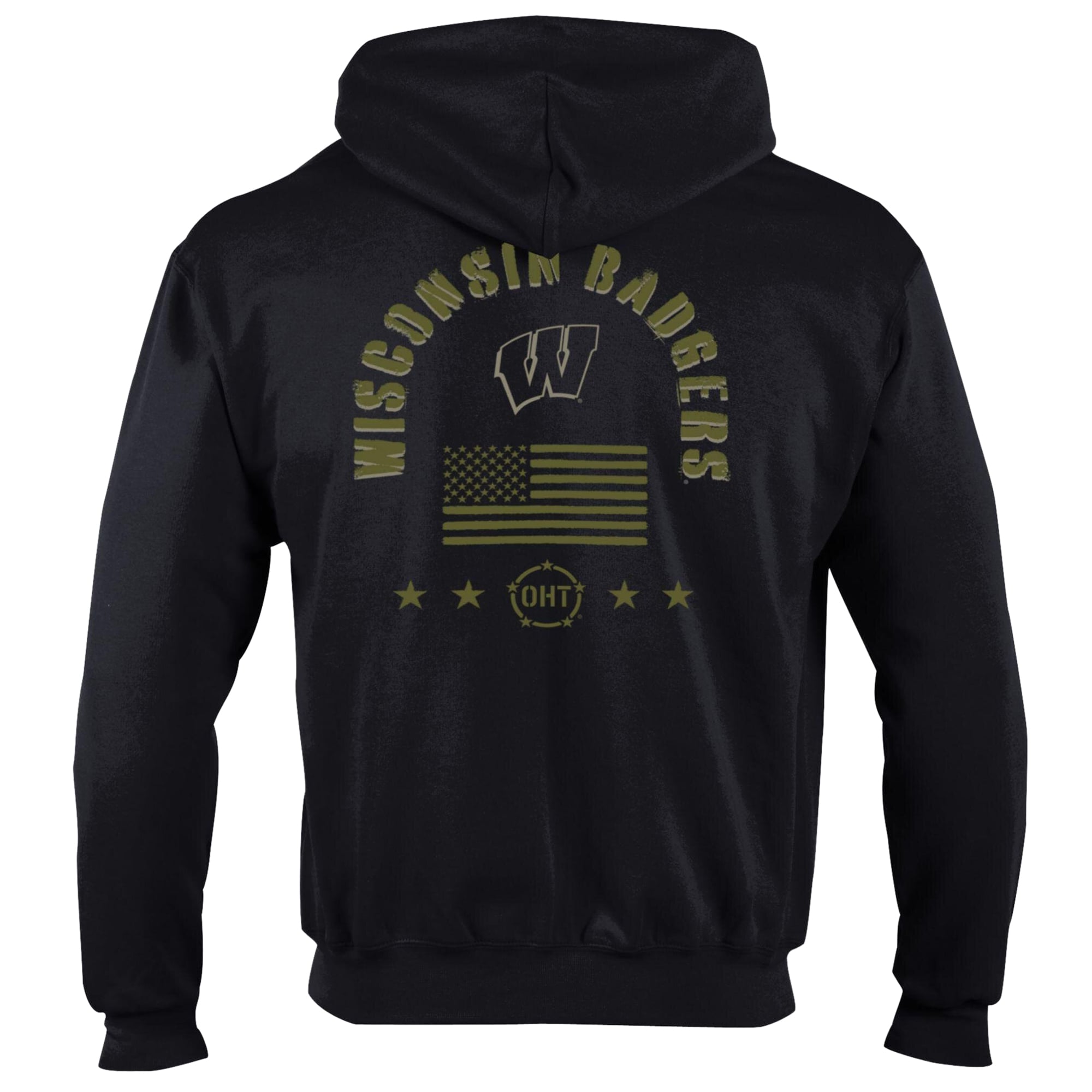 Sweat à capuche zippé en polaire Powerblend noire Champion Wisconsin Badgers Operation Hat Trick pour homme