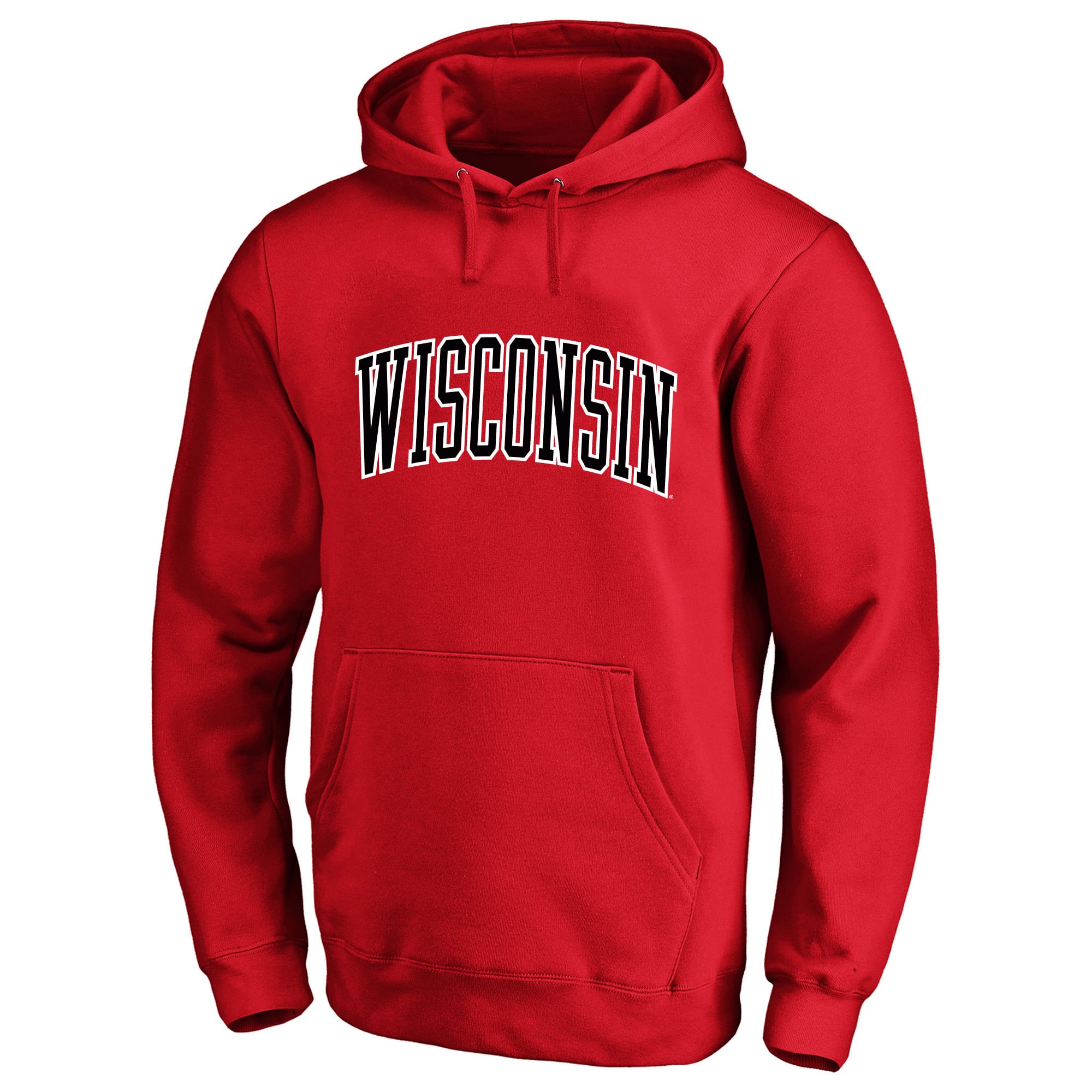 Sweat à capuche Champion rouge Wisconsin Badgers Arch Over Tackle en sergé grandes tailles pour hommes