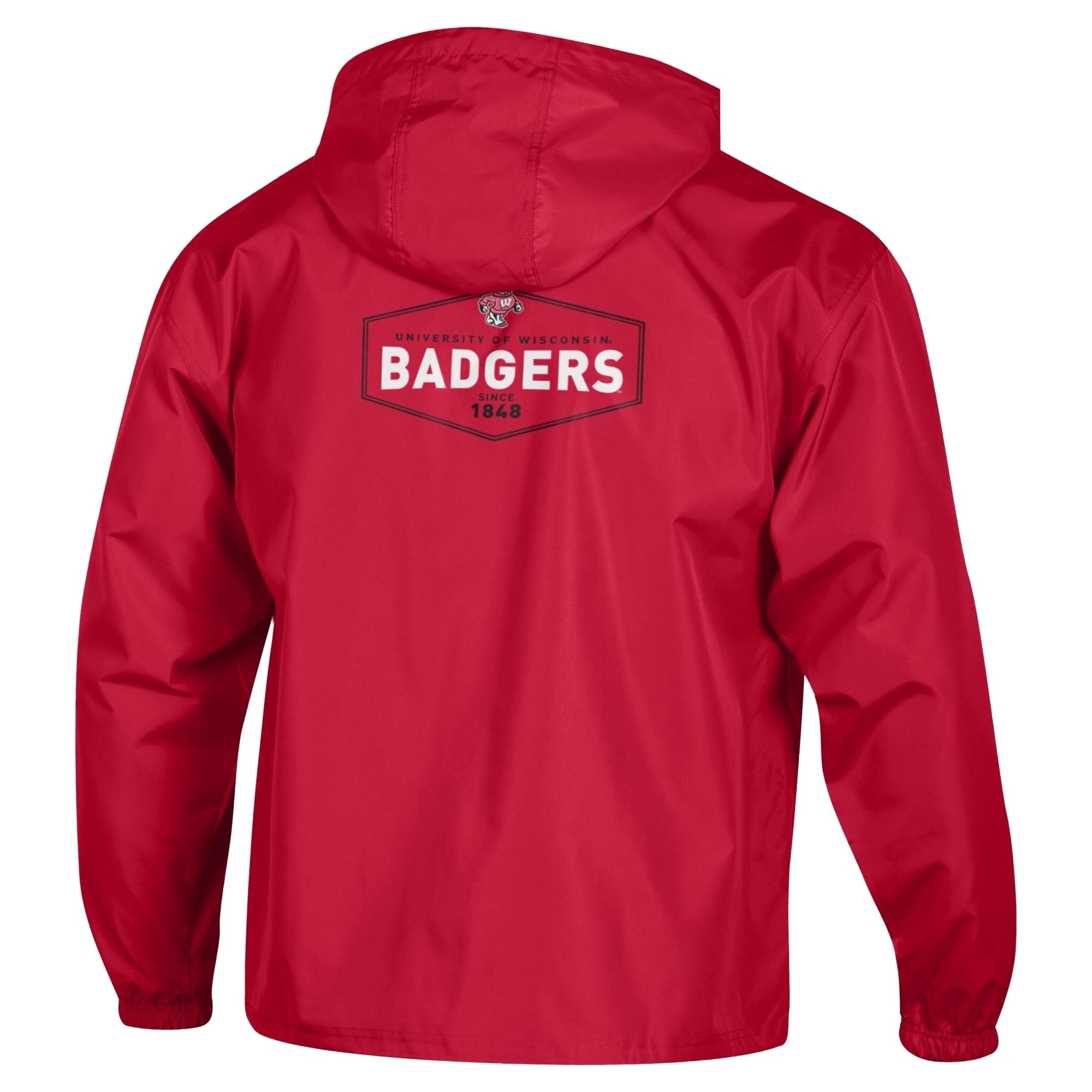 Men's Champion Red Wisconsin Badgers Delay Packable Half-Zip Jacket