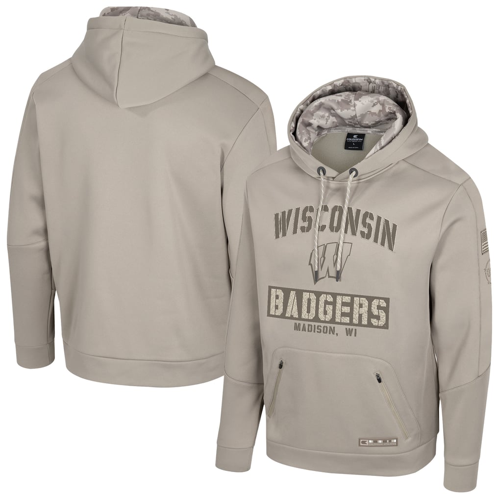 Wisconsin Badgers Colosseum Operation Hat Trick Battalion Hoodie - Oatmeal