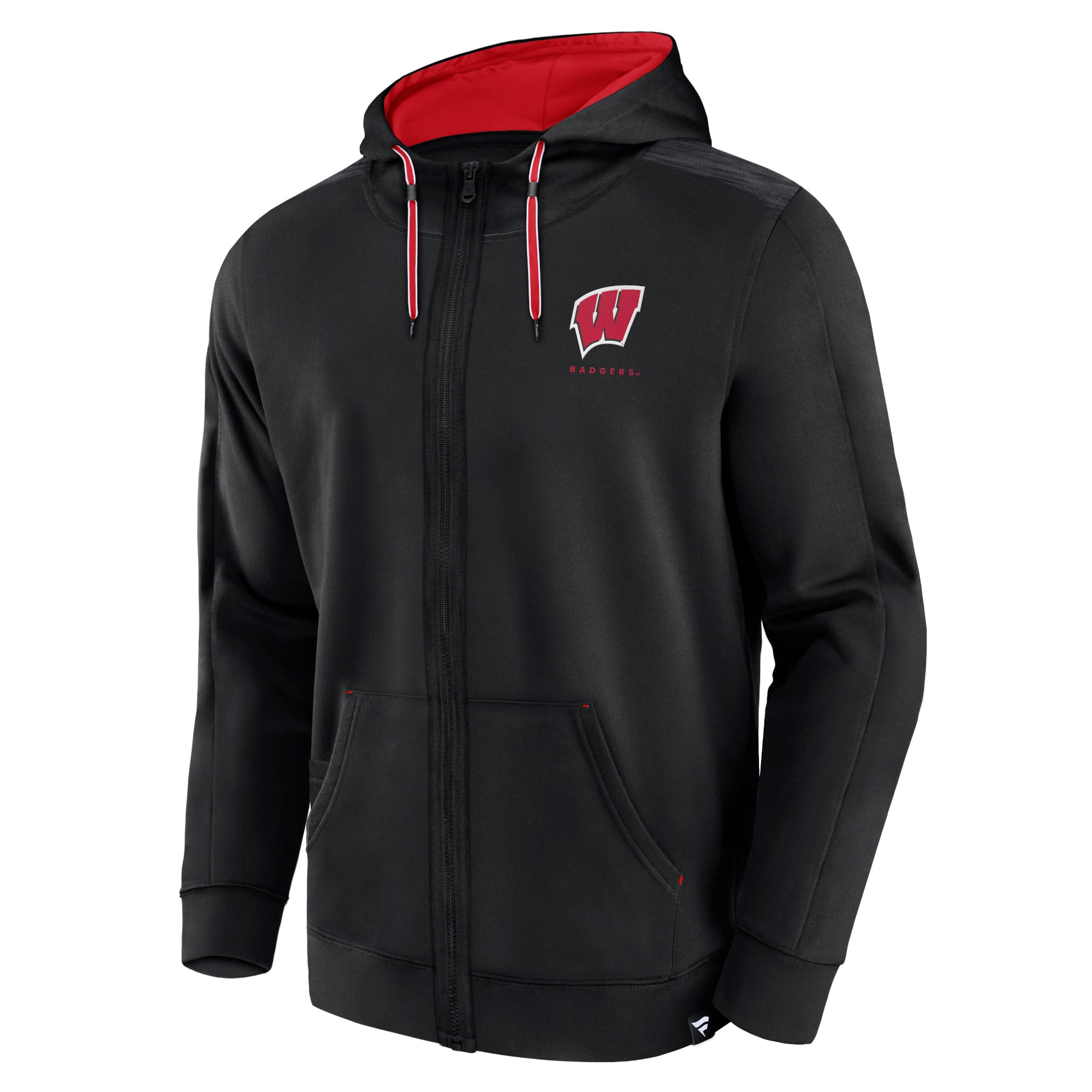 Men's Fanatics Black Wisconsin Badgers Power Index Full-Zip Hoodie