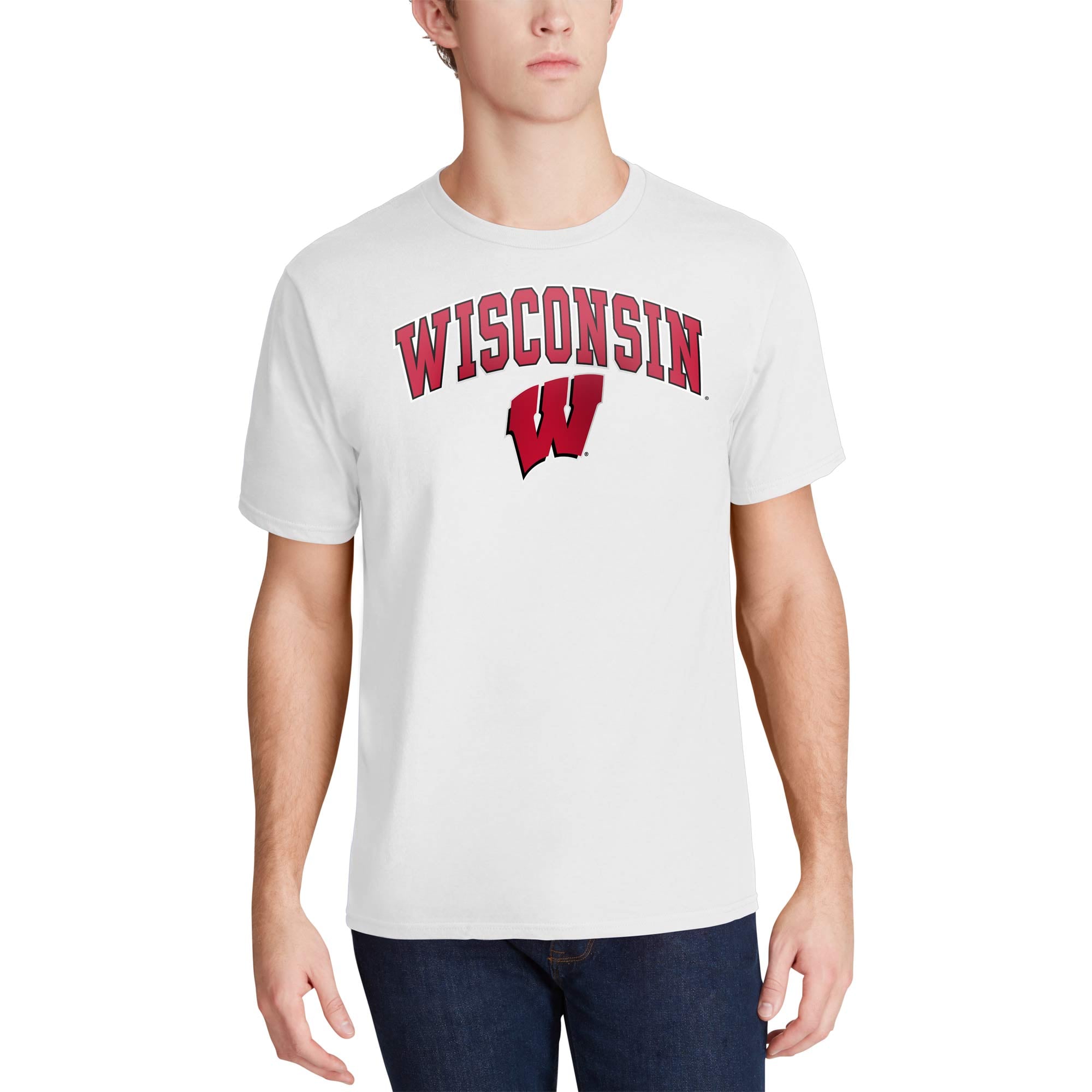 T-shirt blanc du campus des Badgers Wisconsin Fanatics pour hommes