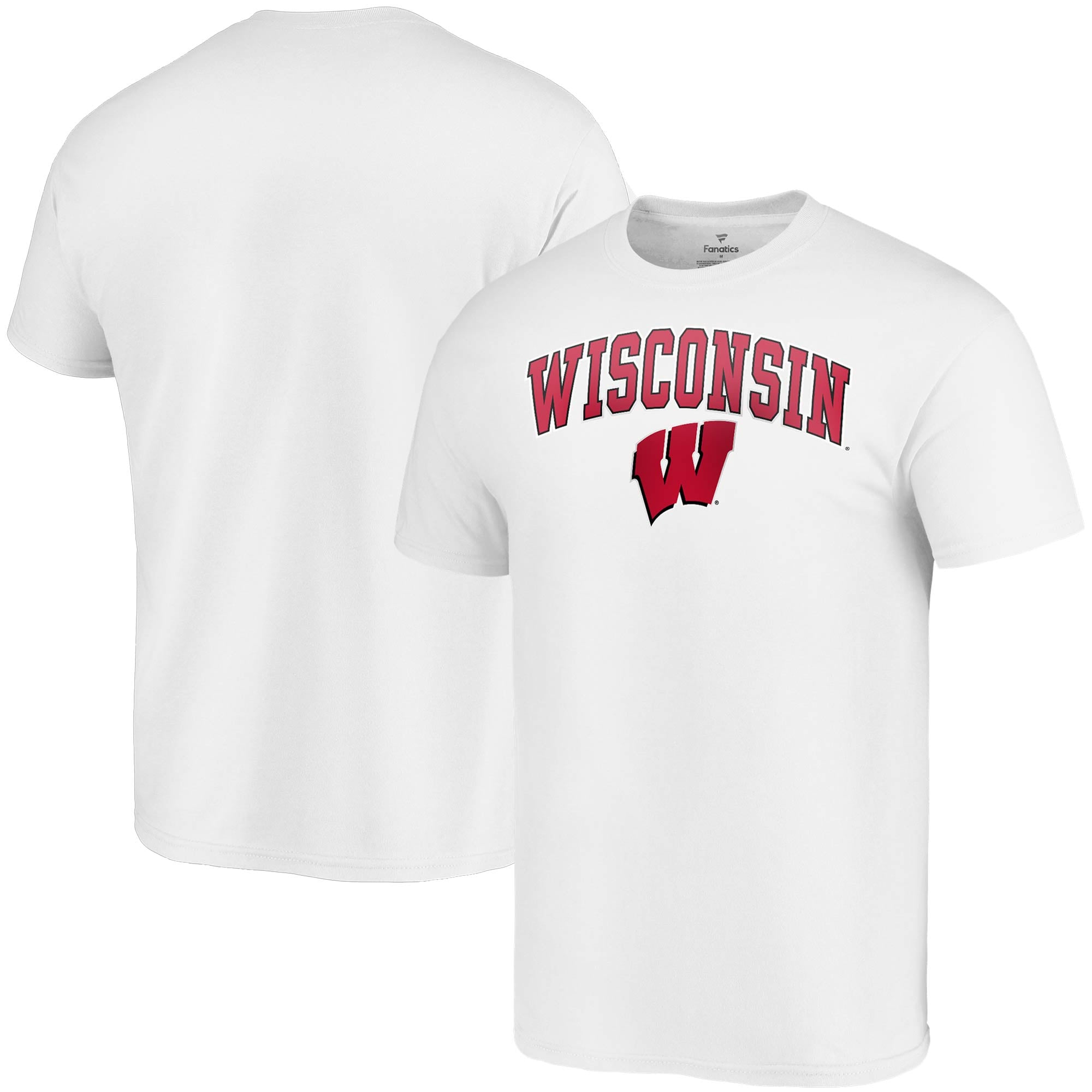 T-shirt blanc du campus des Badgers Wisconsin Fanatics pour hommes