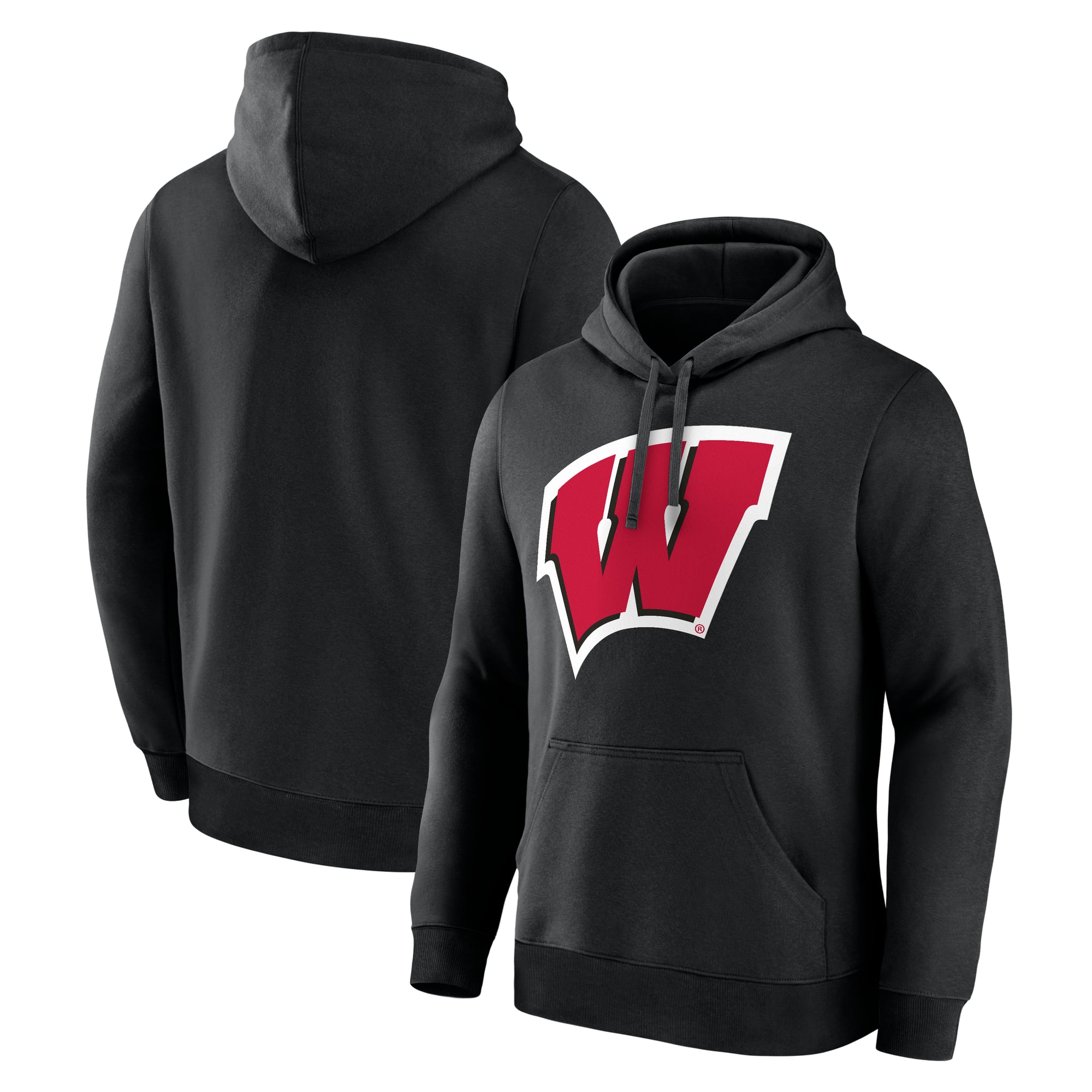 Sweat à capuche polaire rouge logo principal des Wisconsin Badgers pour homme