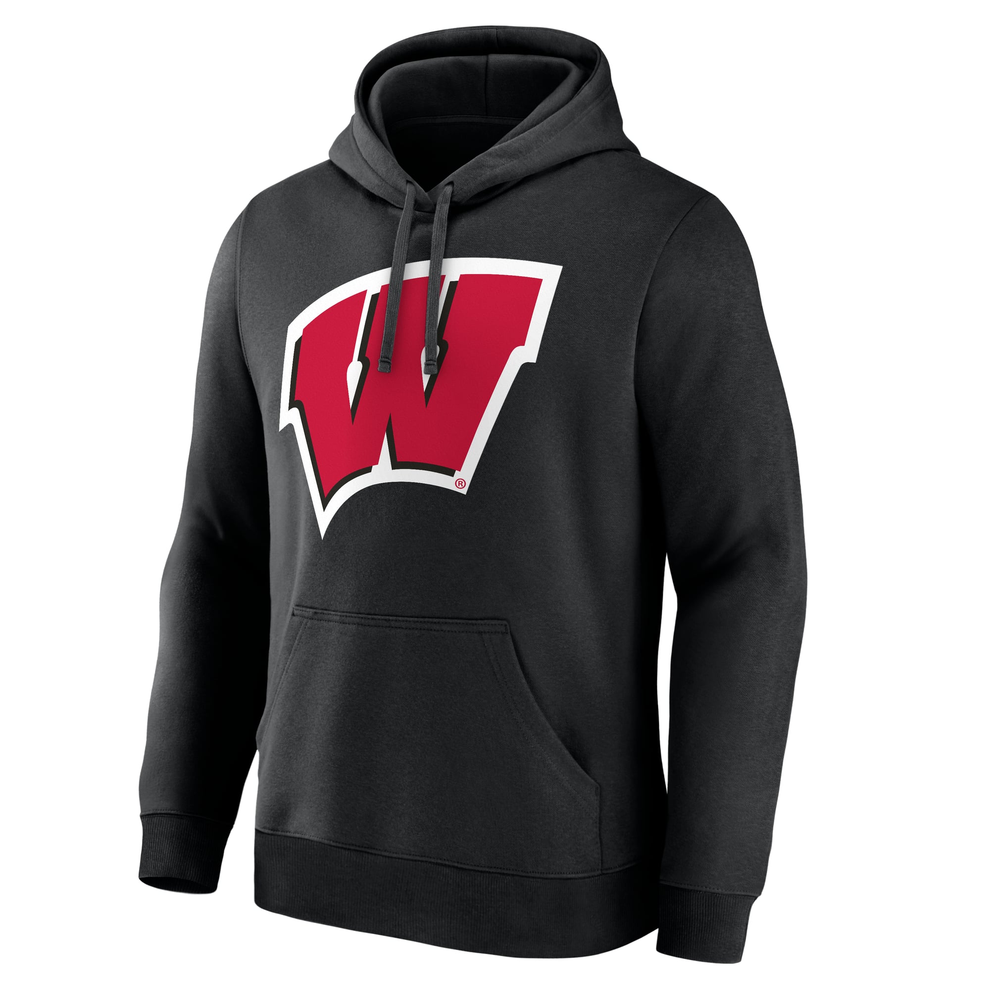 Sweat à capuche polaire rouge logo principal des Wisconsin Badgers pour homme