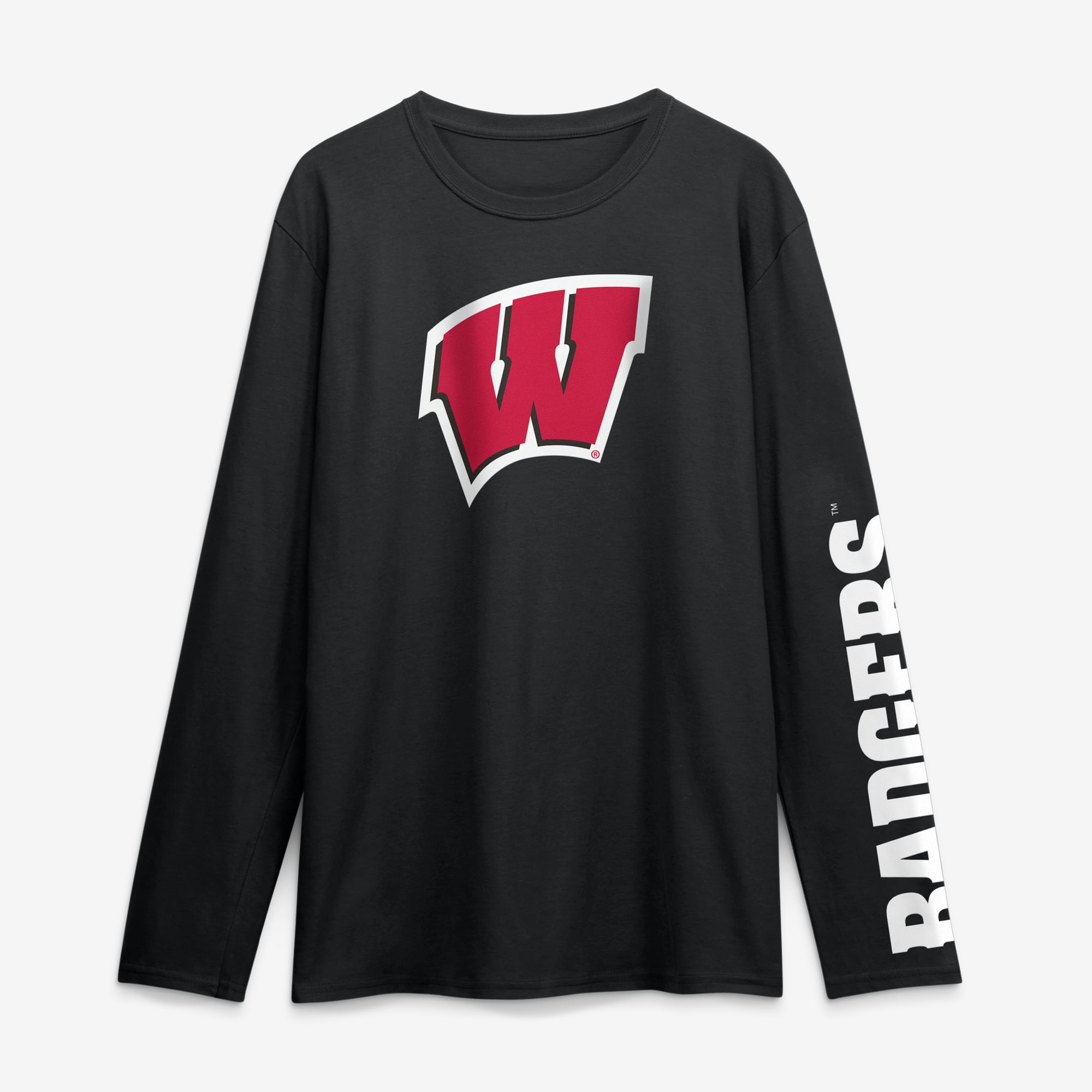 Men's Logo Athletic Red Wisconsin Badgers Primary Long Sleeve T-Shirt