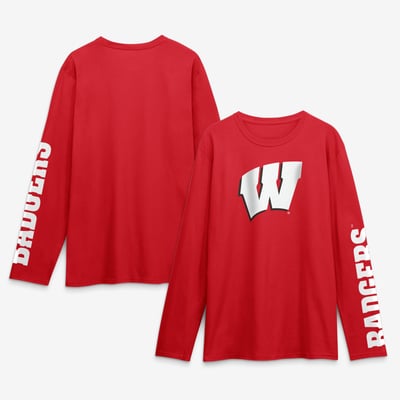 Wisconsin Badgers Logo Athletic Primary Logo Long Sleeve T-Shirt - Red
