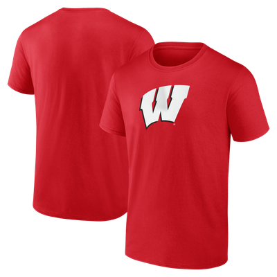 Wisconsin Badgers Logo Athletic Primary Logo T-Shirt - Red
