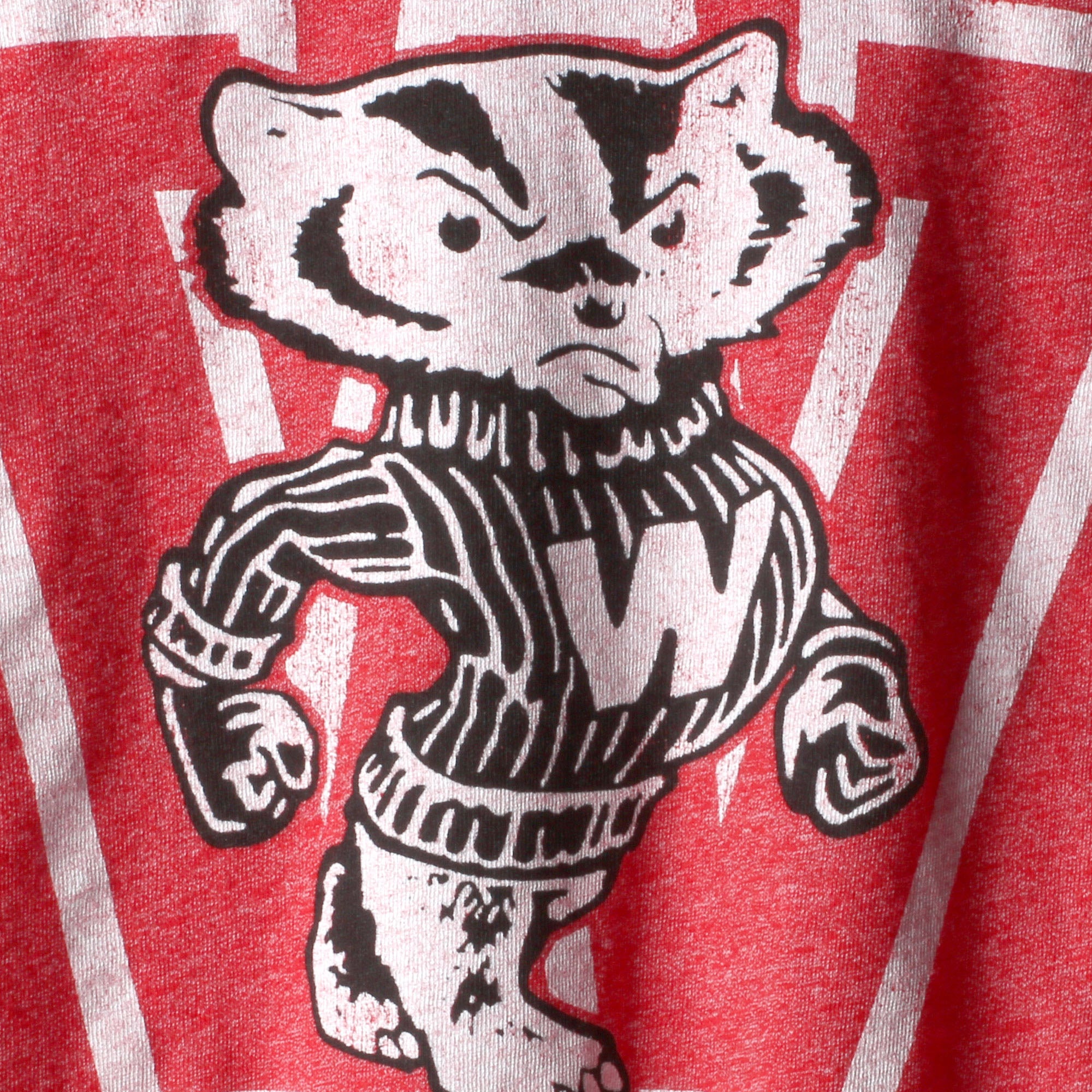 Men's Original Retro Brand Red Wisconsin Badgers School Logo Mock