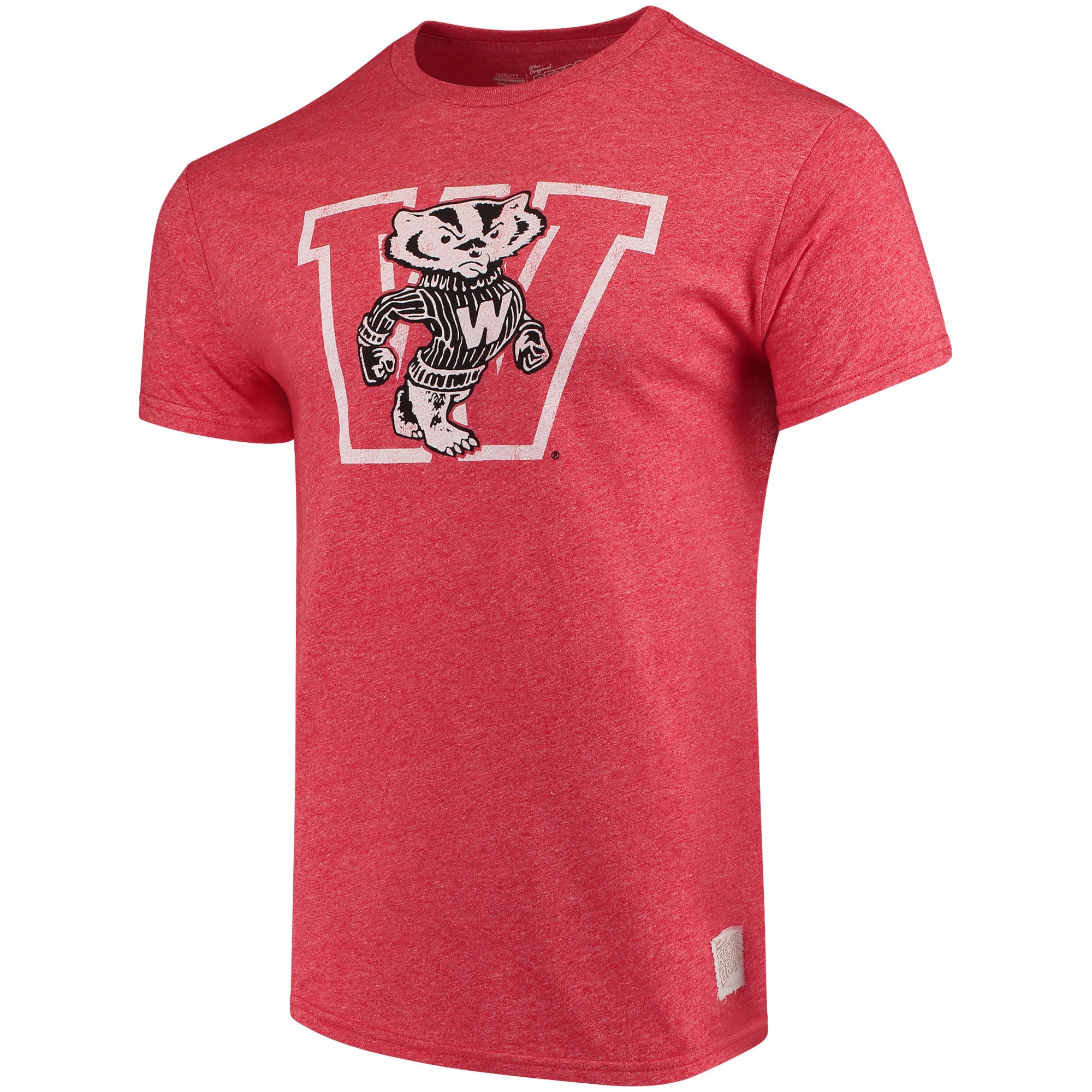 Men's Original Retro Brand Red Wisconsin Badgers School Logo Mock