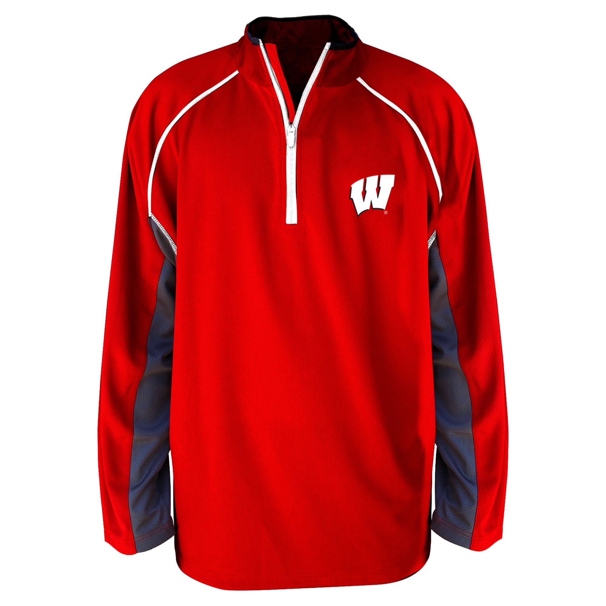 Veste raglan à quart de zip rouge Wisconsin Badgers pour homme, grandes tailles