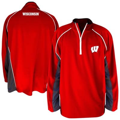 Wisconsin Badgers Profile Big & Tall Quarter-Zip Raglan Jacket - Red